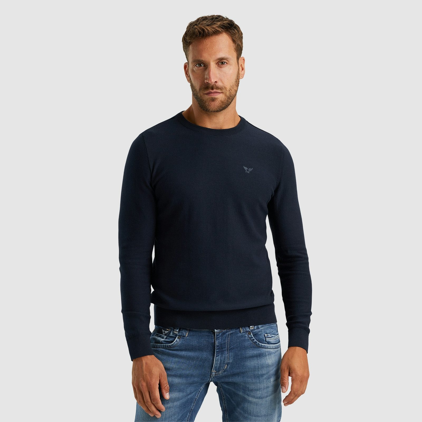 PME LEGEND Strickpullover mit Logostickerei günstig online kaufen