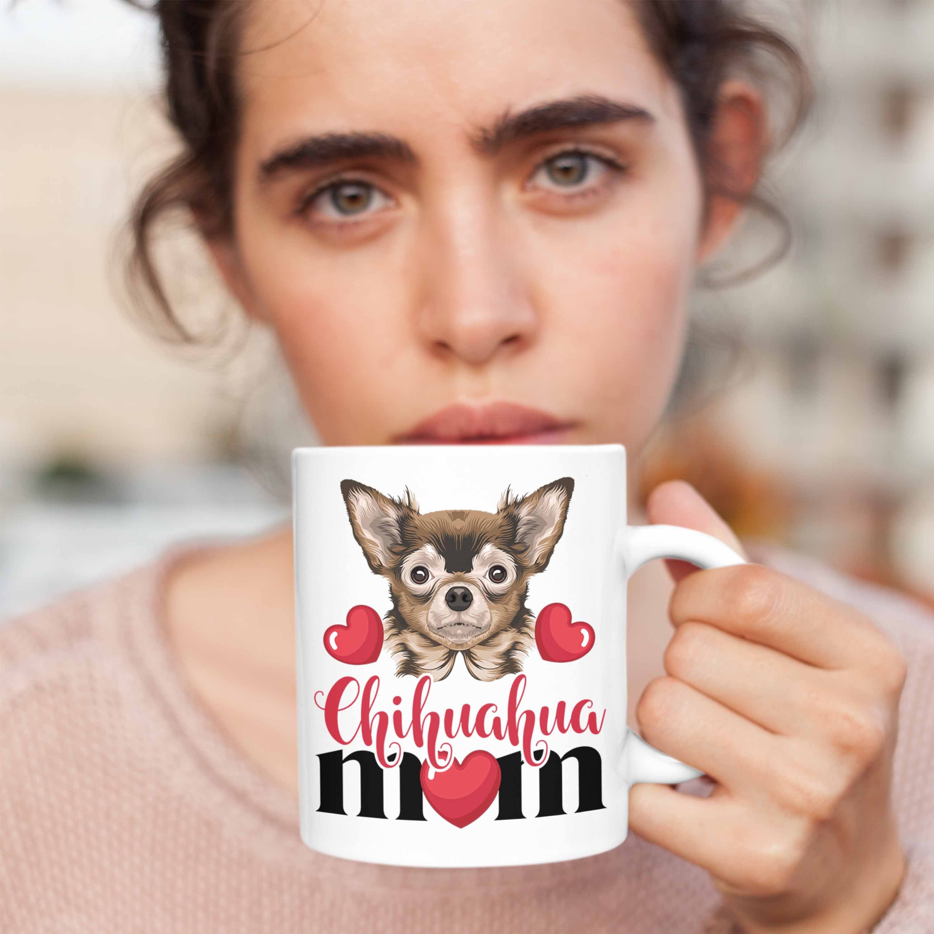 Besitzer Geschenkidee Trendation Chihuhahua Frauchen Tasse Tasse Mama Weiss Mom Kaffee-Becher