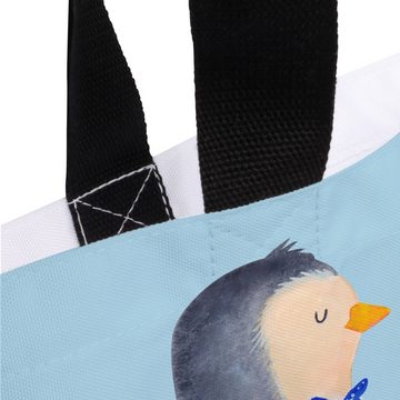 Mr. & Mrs. Panda Shopper Pinguin Pärchen - Eisblau - Geschenk, Hochzeitstag, Verlobung, Hochze (1-tlg), Individuelles Design