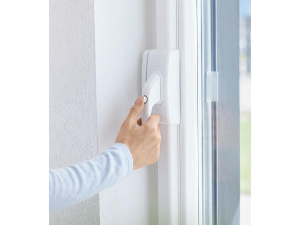 ABUS Fensterschloss Stangenschloss Silber FOS650A S AAL0006 (1x Fensterschloss inkl. 2x Schlüssel), innovative Dornmaßverstellung von 31 - 37 mm