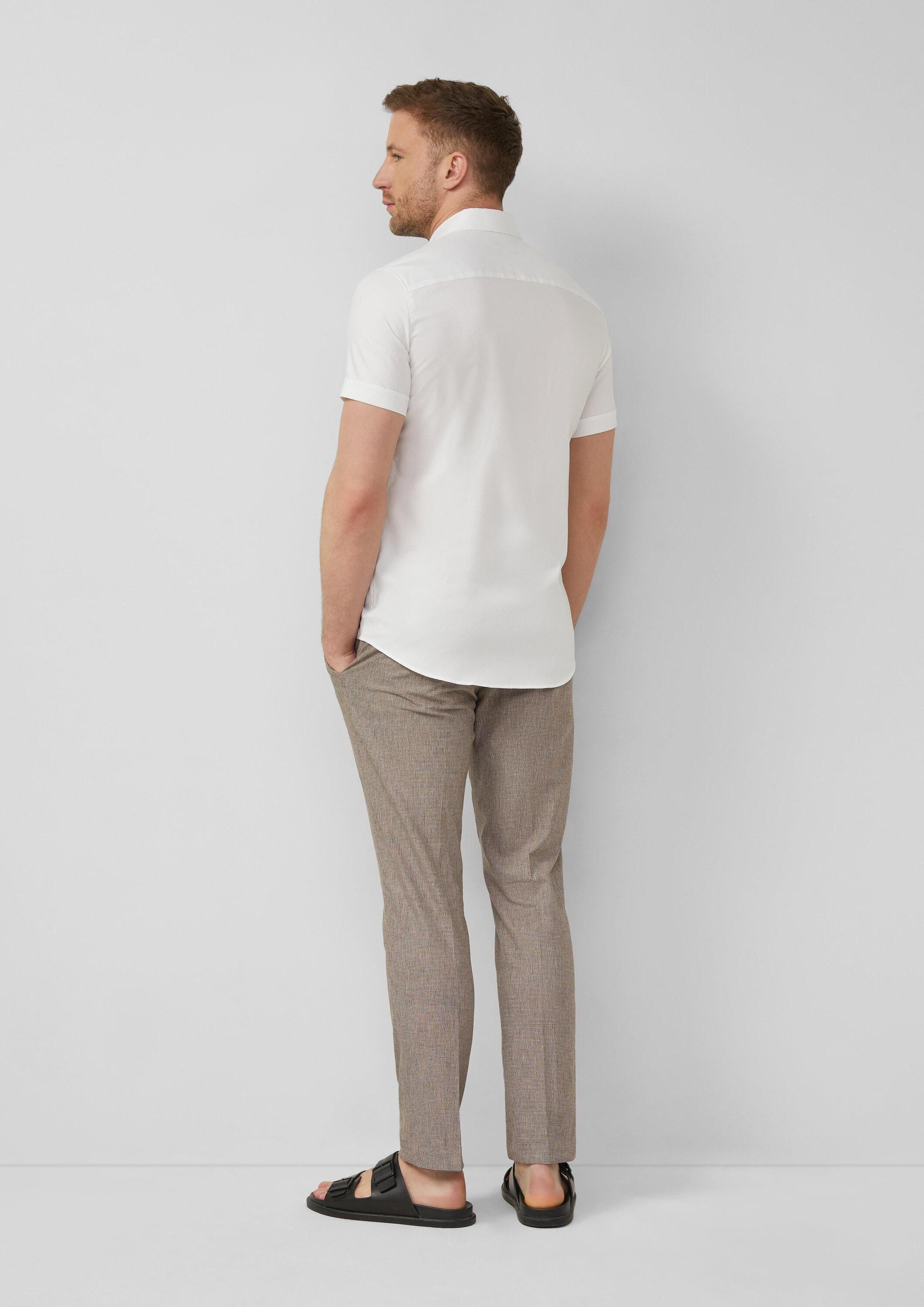 s.Oliver Kurzarmhemd Hemd Tailored Fit: Strukturiertes Kurzarm-Hemd aus Baumwollstretch