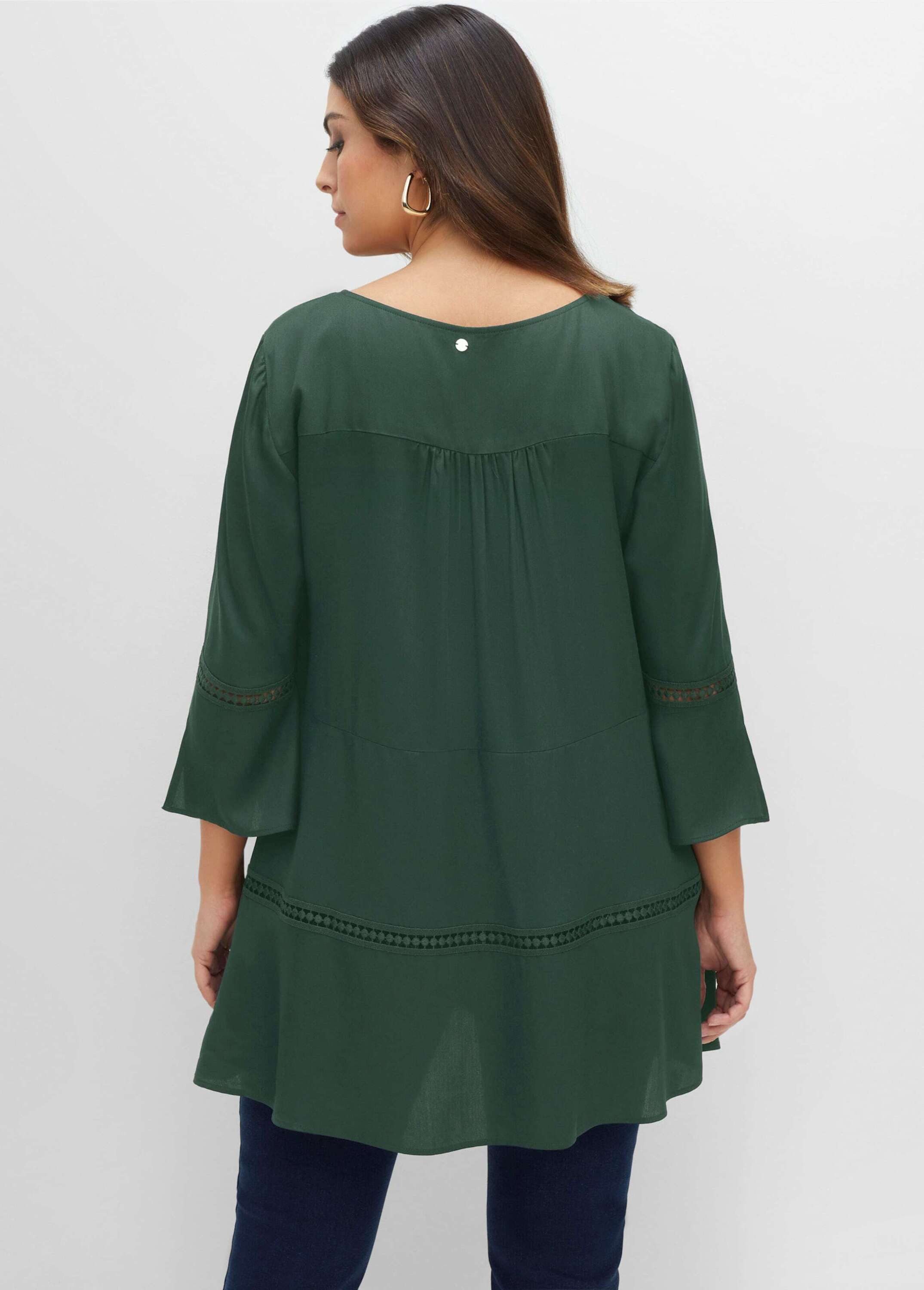 Sheego Klassische Bluse Tunika 3/4-Arm günstig online kaufen