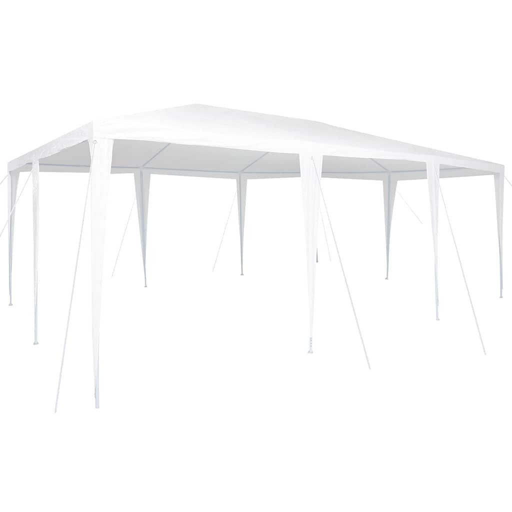 vidaXL Partyzelt Party-Zelt Weiß 600 x 400 x 266 cm Polyethylen und Stahl