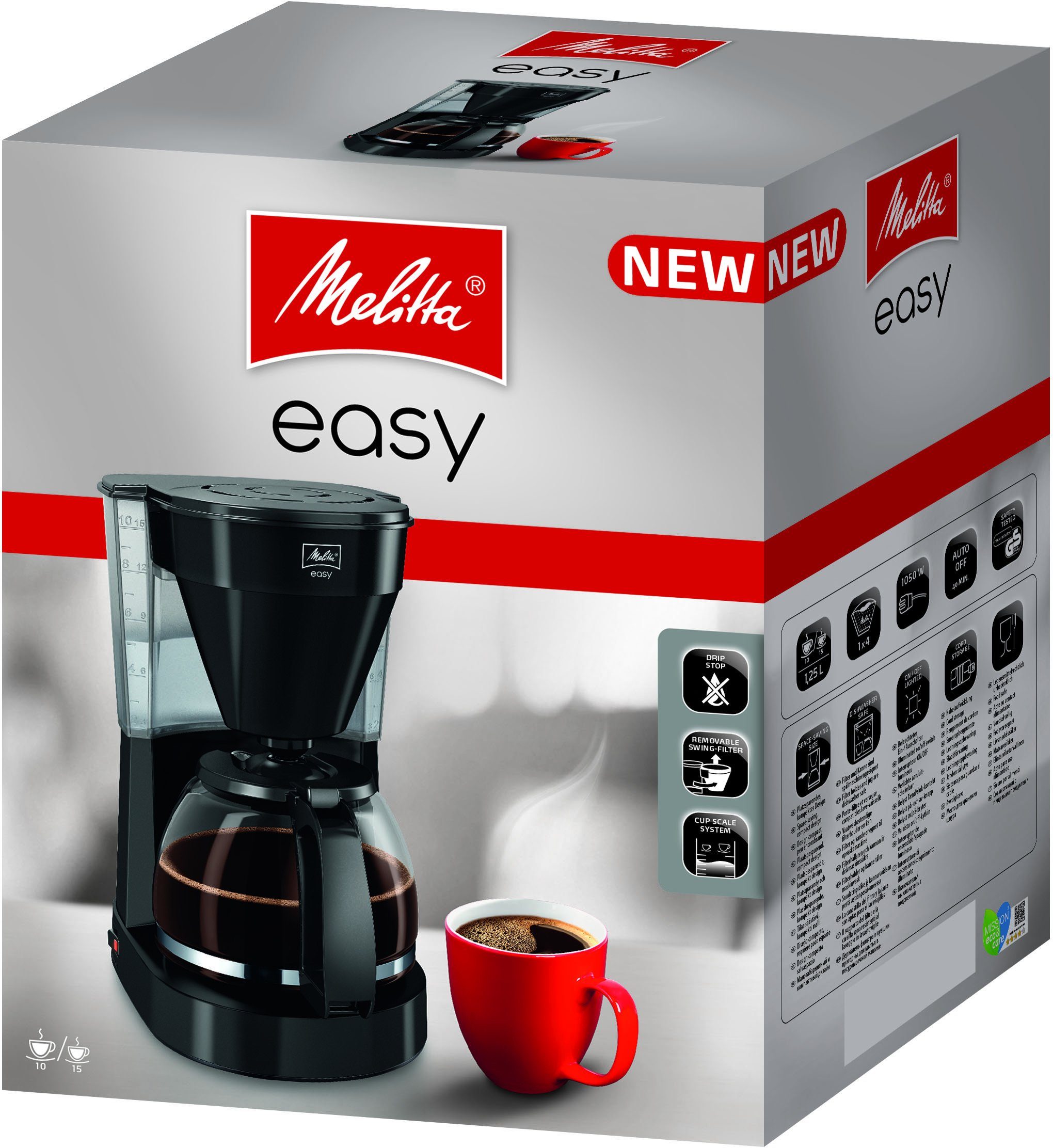 Melitta Filterkaffeemaschine Easy 1023-02, 1x4 Papierfilter