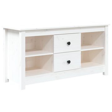 furnicato TV-Schrank Weiß 103x36,5x52 cm Massivholz Kiefer