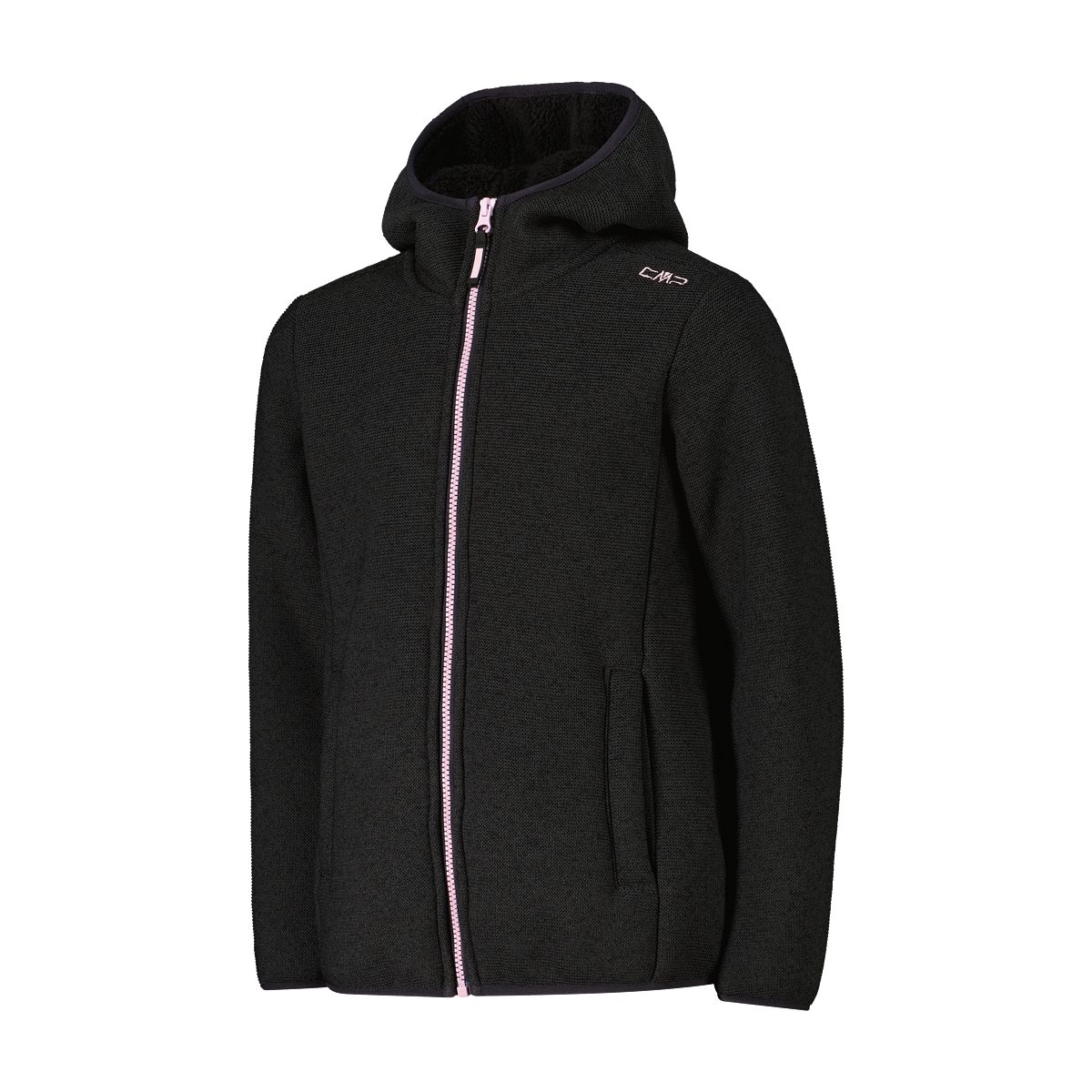 CMP Strickfleecejacke mit fester Kapuze, für Sportmode und Outdoormode