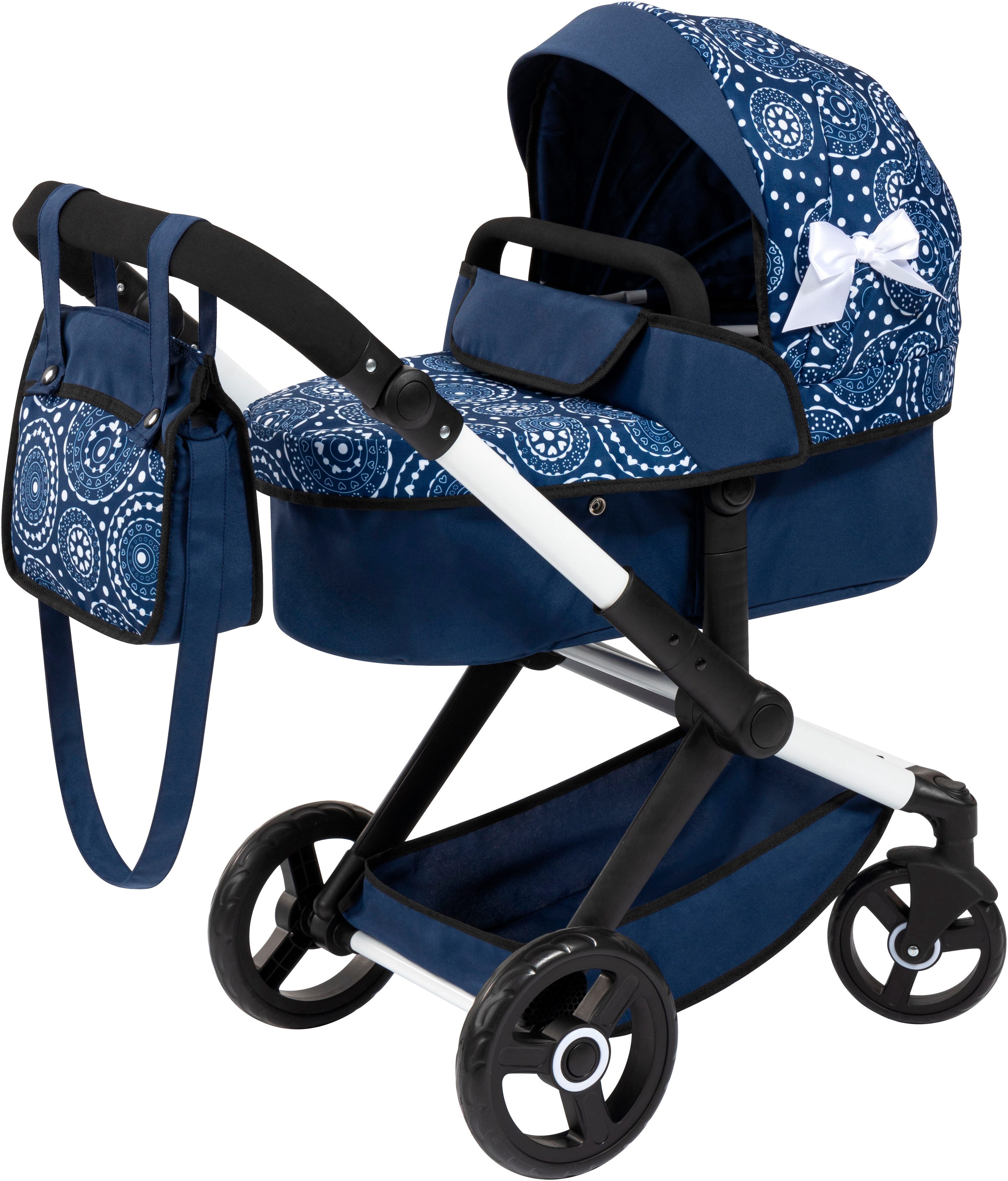 Bayer Kombi-Puppenwagen Xeo, blau Schleife günstig online kaufen