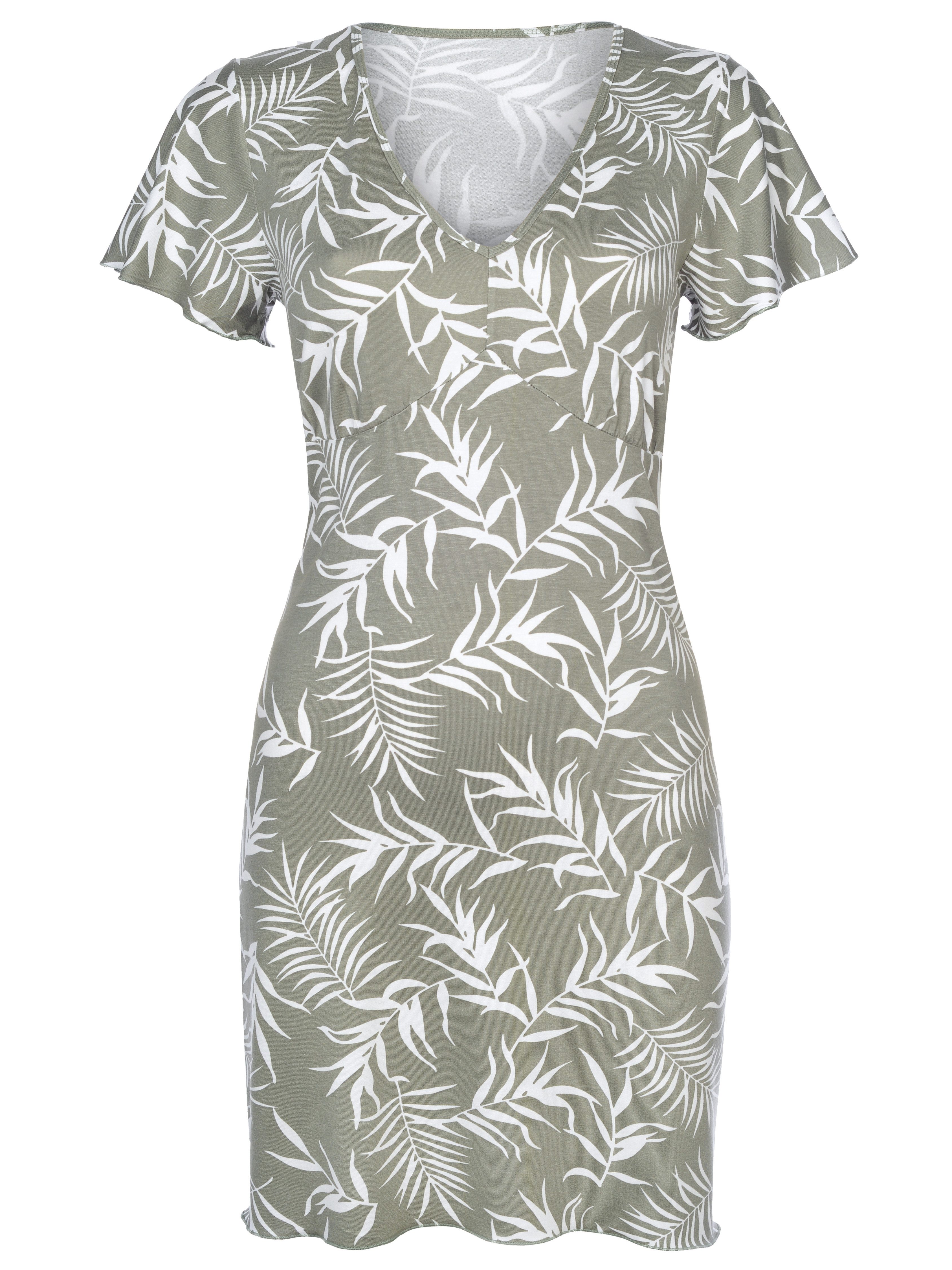 Donna Nachthemd mit tropischen Palmen-Druck luxuriöse-Viskosemischung günstig online kaufen