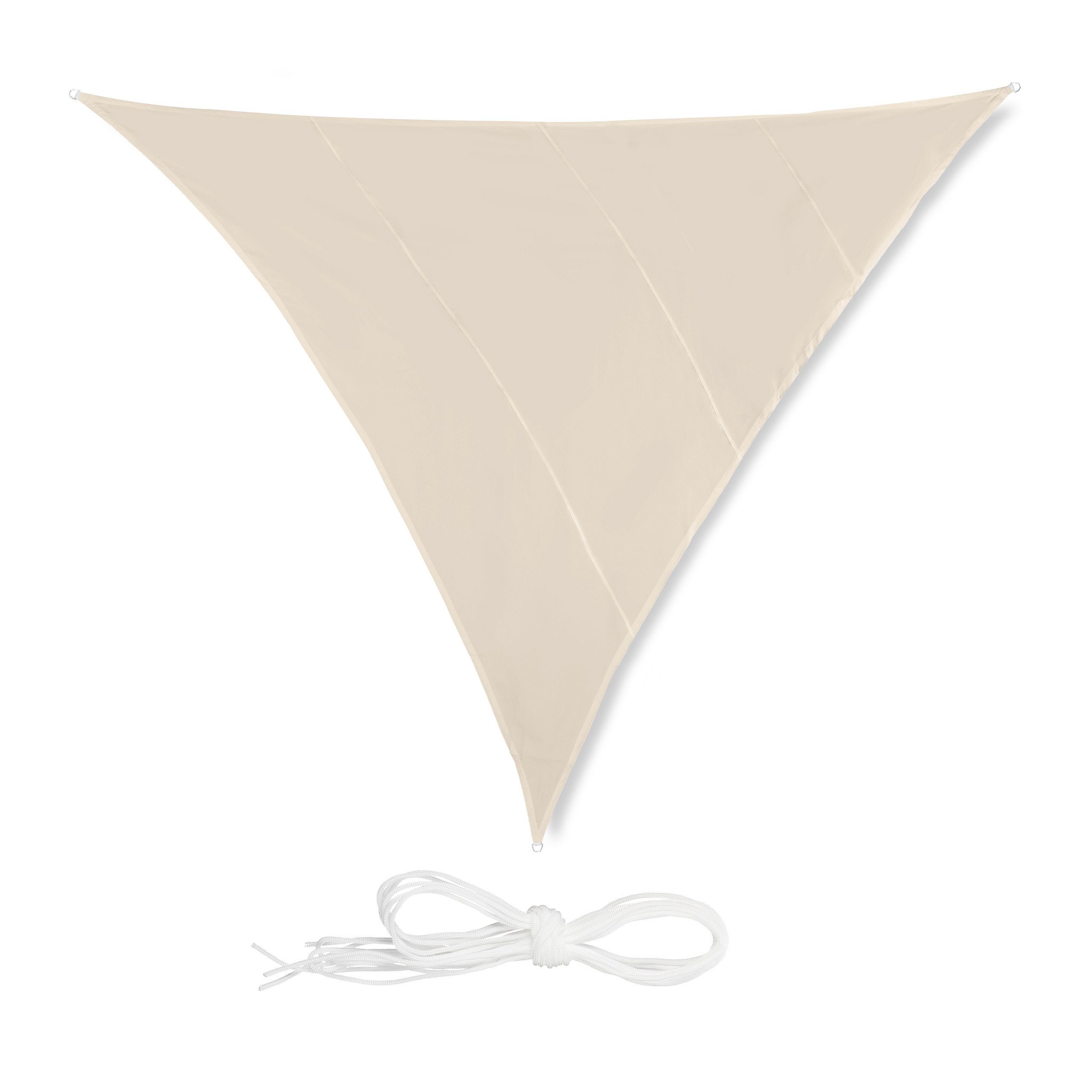 relaxdays Sonnensegel Dreieck beige, 5 x 5 x 5 m