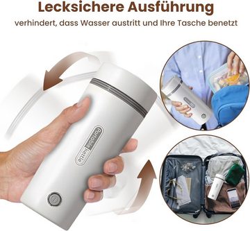 BlingBin Reise-Wasserkocher 400ml Mini Elektrische Wasserkocher Schnellkoch-Teekanne-Heizbecher, 0.4 l, 300,00 W, Reise Wasserkocher Für Kaffee, Milch und Teezubereitung