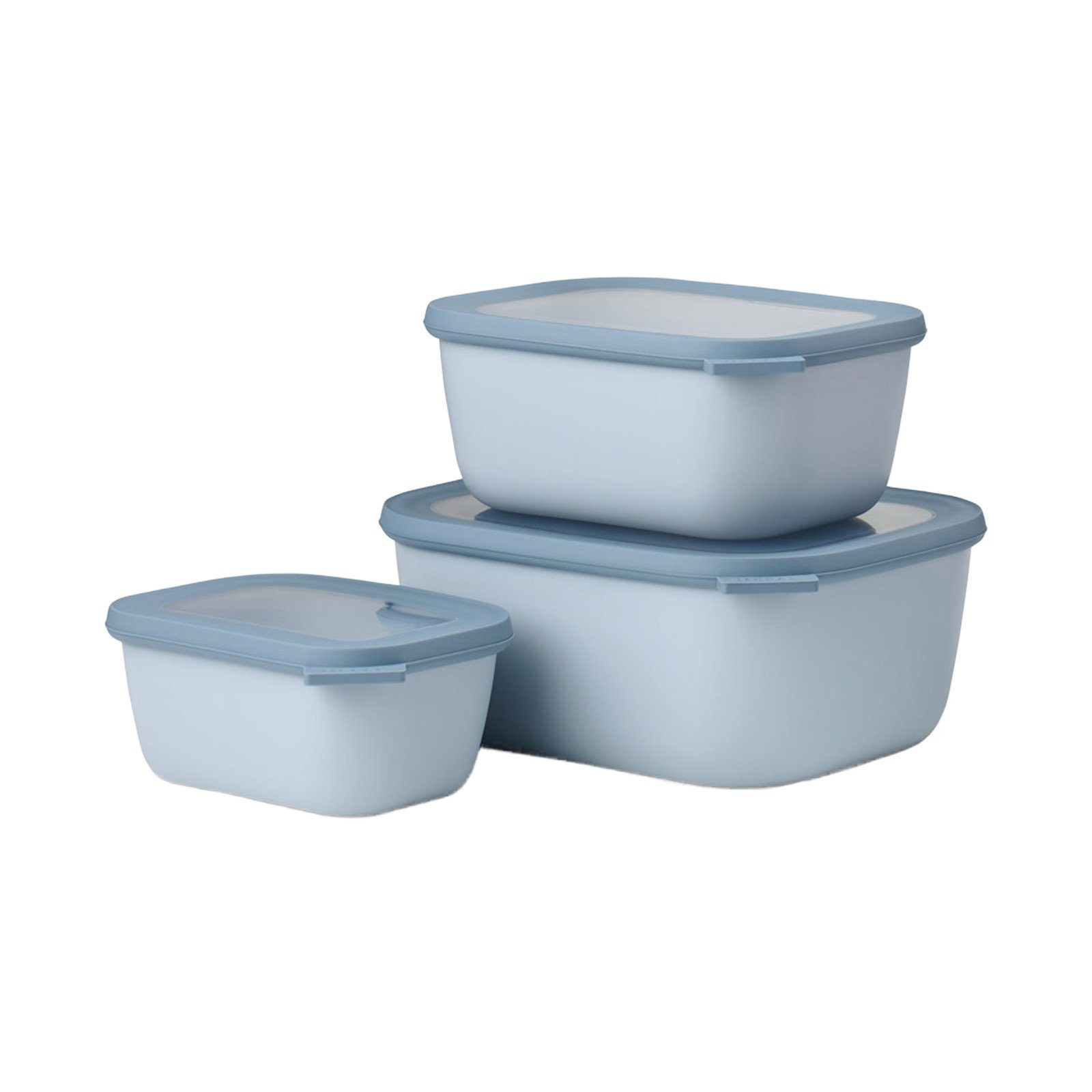 Blue Cirqula Set, Mepal 3er Multischüssel (3-tlg) Frischhaltedose 0,75l 1,5l Nordic Kunststoff, 3l
