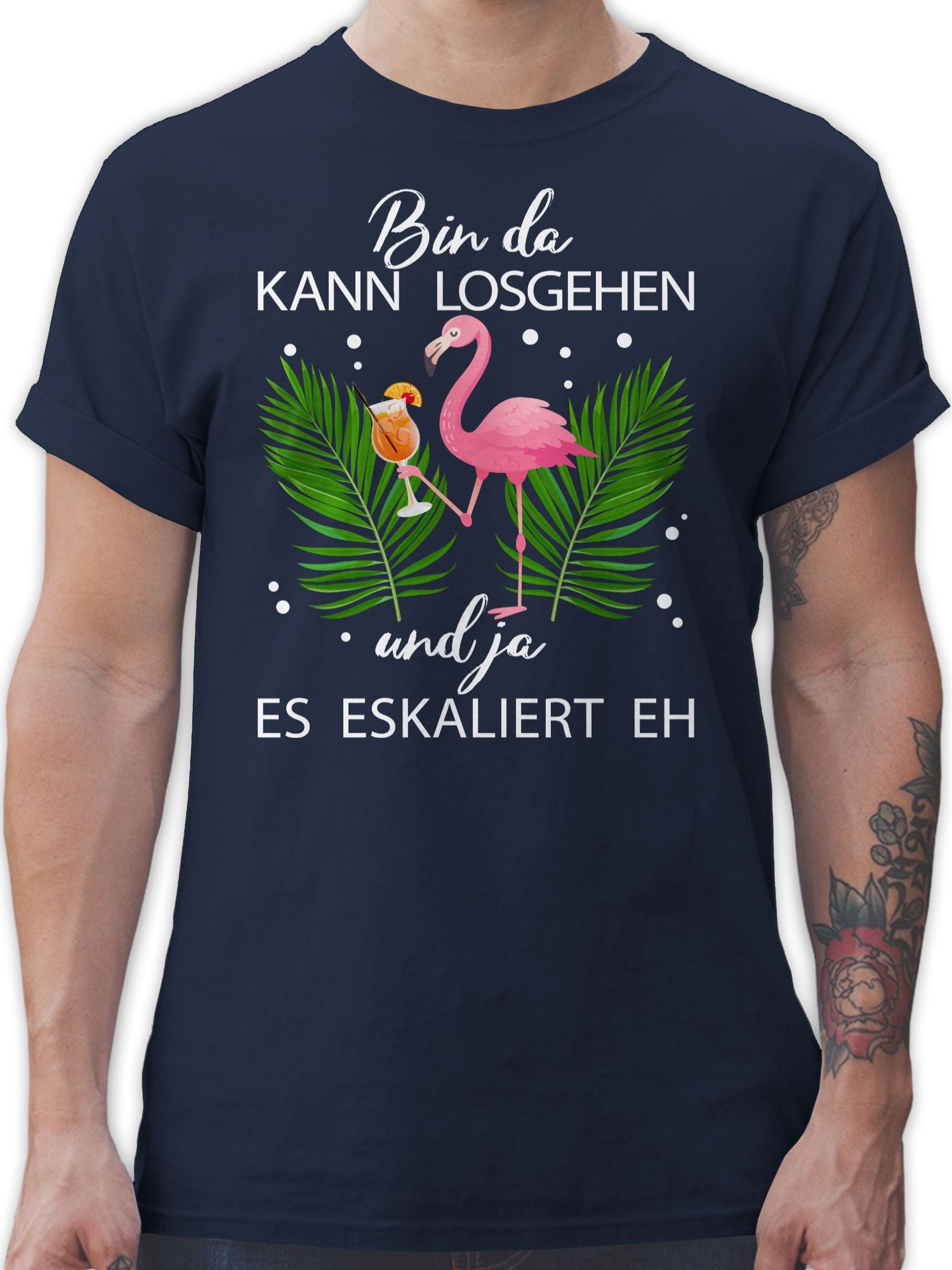 Shirtracer T-Shirt Bin da kann losgehen und ja es eskaliert eh I Flamingo K günstig online kaufen