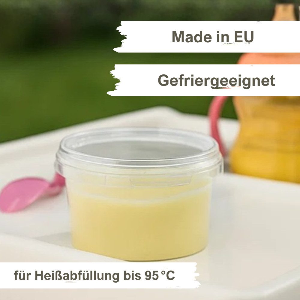 mikken Frischhaltedose Frischhaltebox 240 ml Gefrierdose Kunststoffdose Plastikdose, (Spar-Set, 10-tlg., Vorratsset), Heiß- & Kaltabfüllung, luftdicht, auslaufsicher
