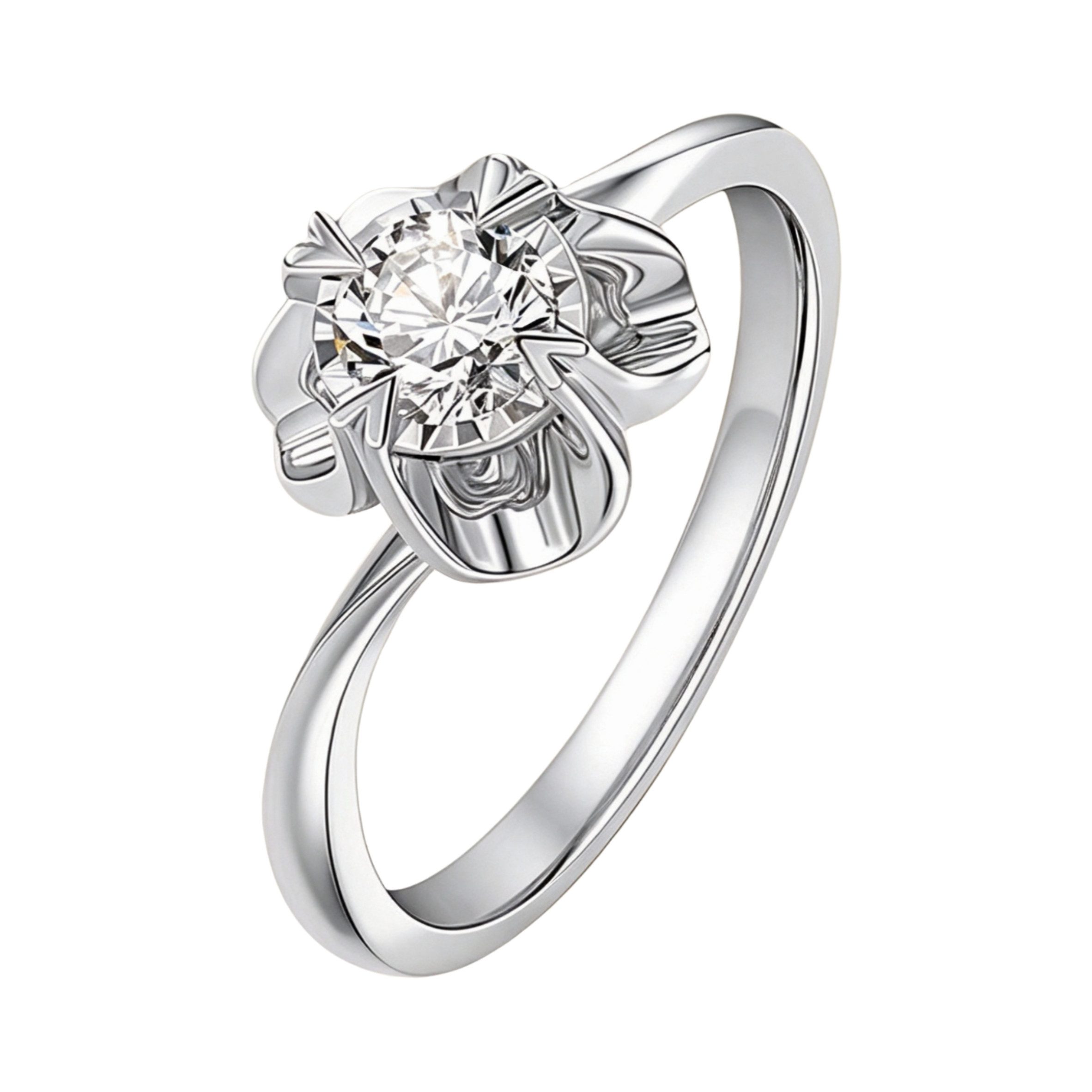 Jumpeak Diamantring 0.5ct,D VS1,Diamantringe, Damenringe, Eheringe,mit IGI-Zertifikat, 14k Gold,Hochzeitsgeschenk,Verlobungsgeschenk, Muttertagsgeschenk