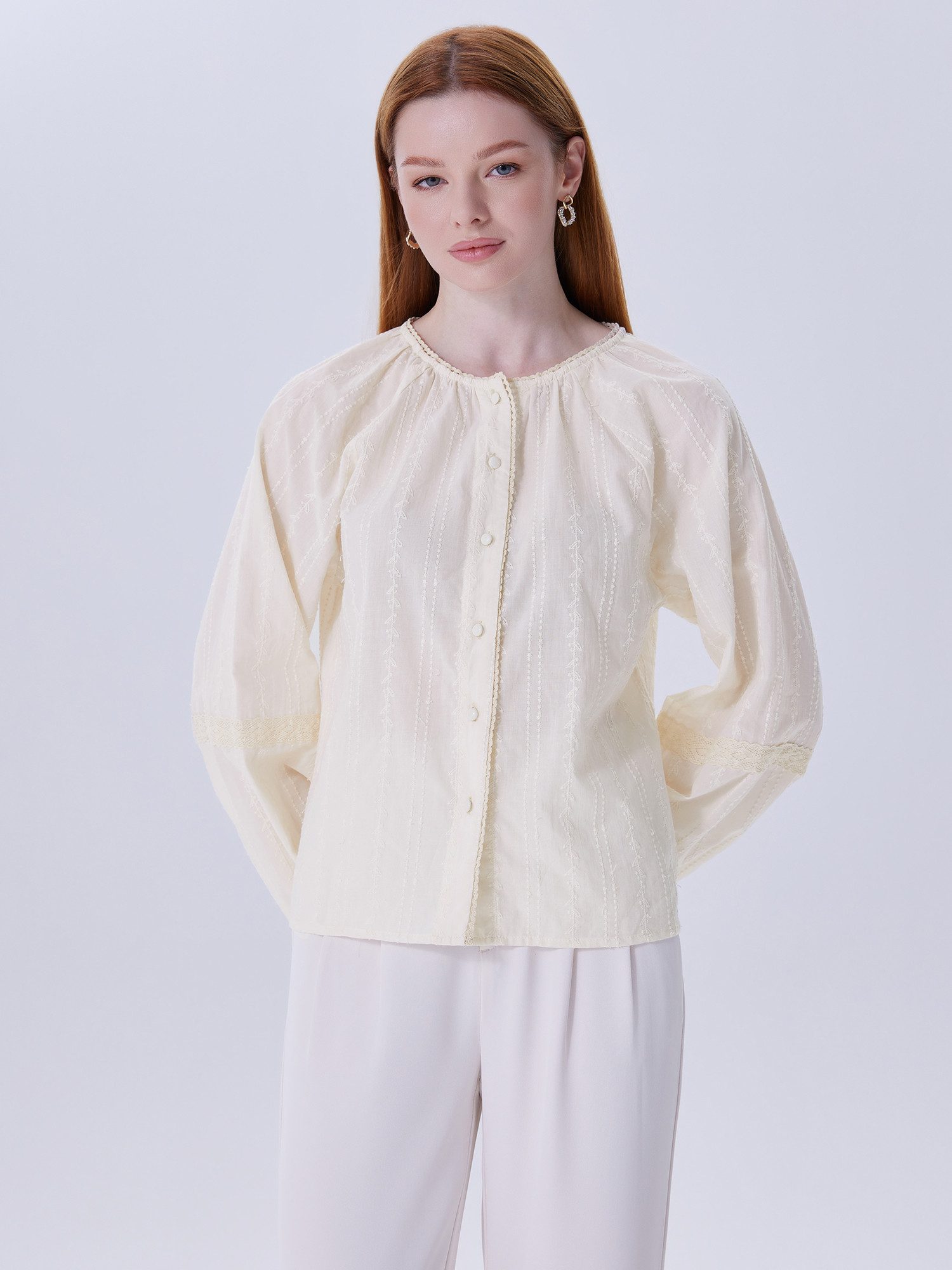 LAPA PLUS Langarmbluse 100% Baumwolle Blusenshirt günstig online kaufen