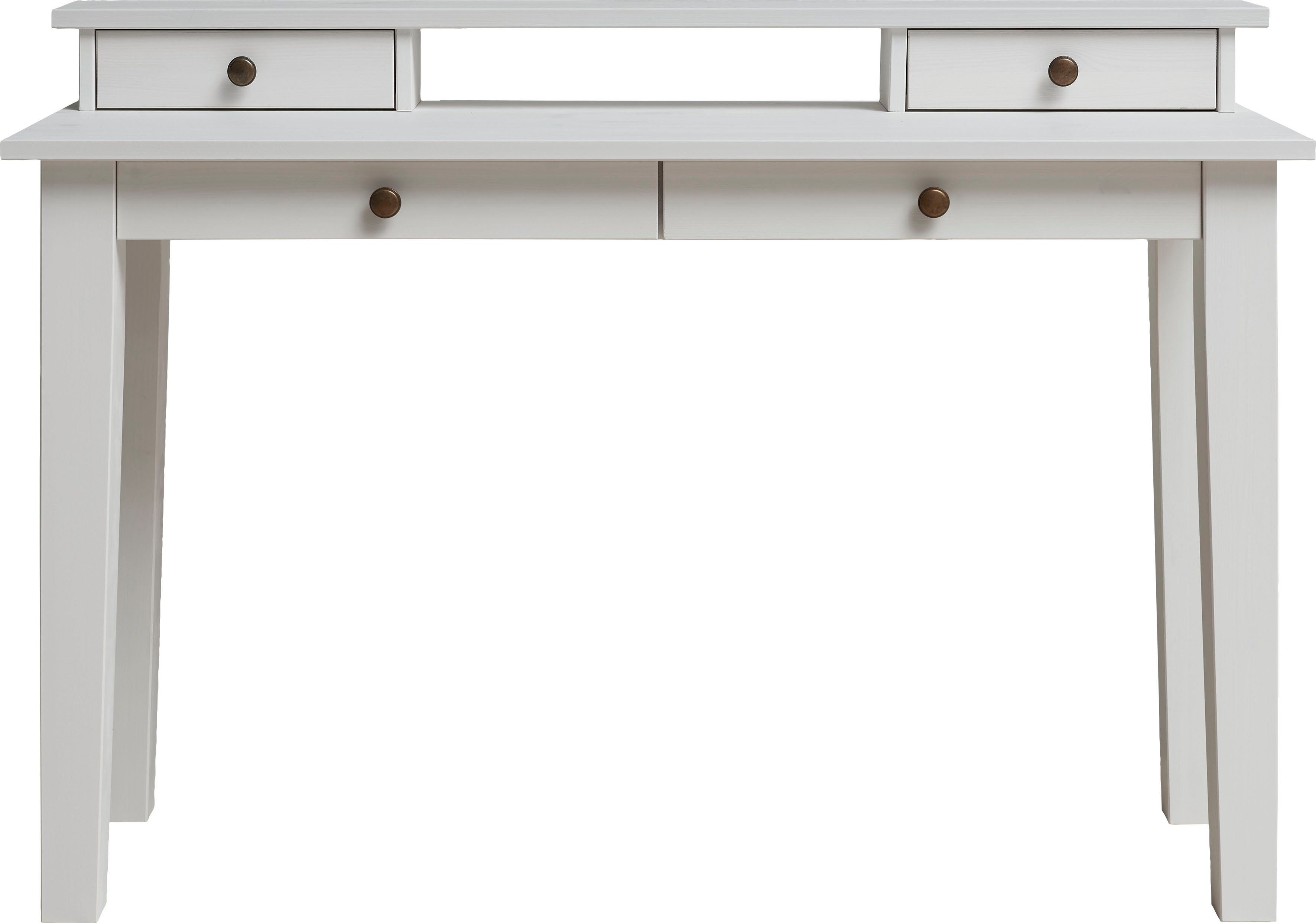 Wohn[glück]lich by Infantil Schreibtischaufsatz Solvita, Tischaufsatz Schminktisch Aufsatz Kiefer massiv Breite 120 cm Landhaus Weiß