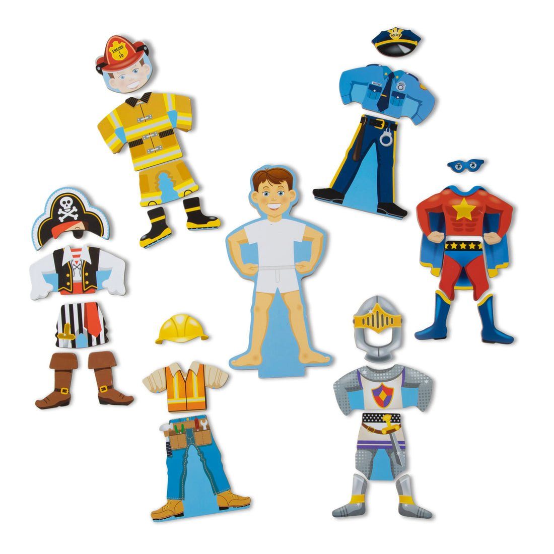 Melissa & Doug Anziehpuppe Magnetische Puppe Billy zum Anziehen 26 Teile (Set, 26-tlg., Magnetische Anziehpuppe), Holz