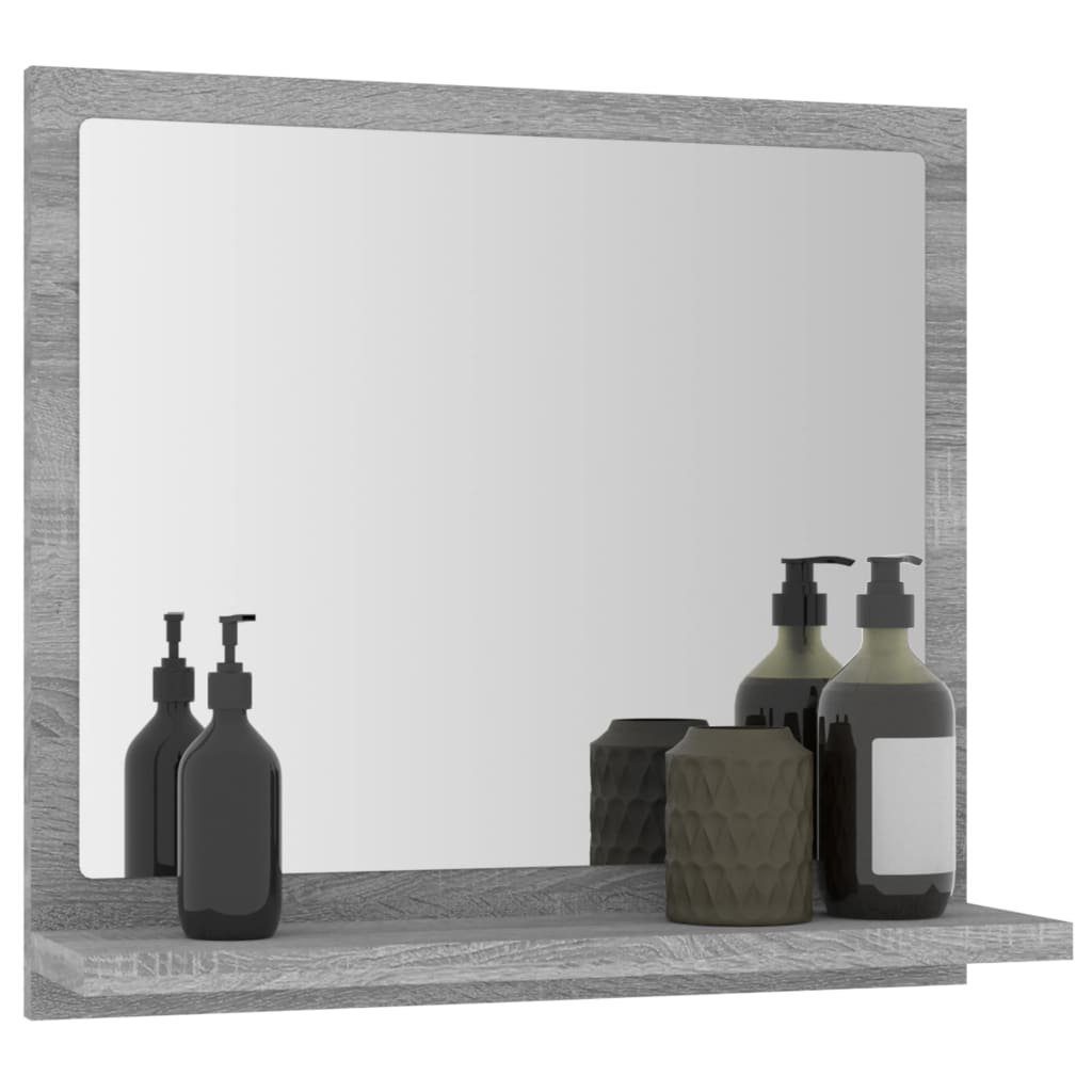 Grau Holzwerkstoff cm Badspiegel Badezimmerspiegelschrank 40x10,5x37 Sonoma vidaXL (1-St)