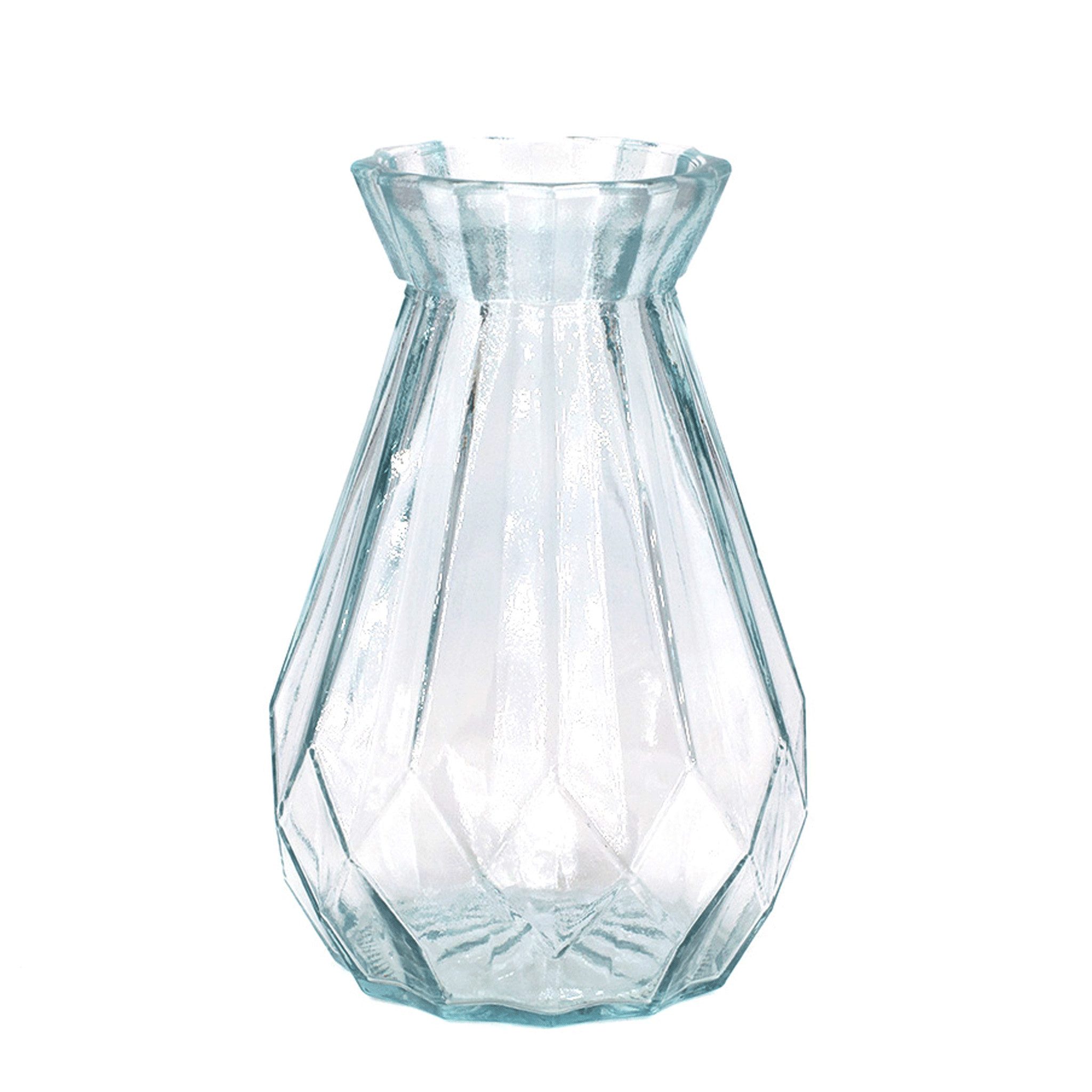 Creativery Dekovase, Vase Glas mit Diamant Muster 14cm klar transparent 330 günstig online kaufen
