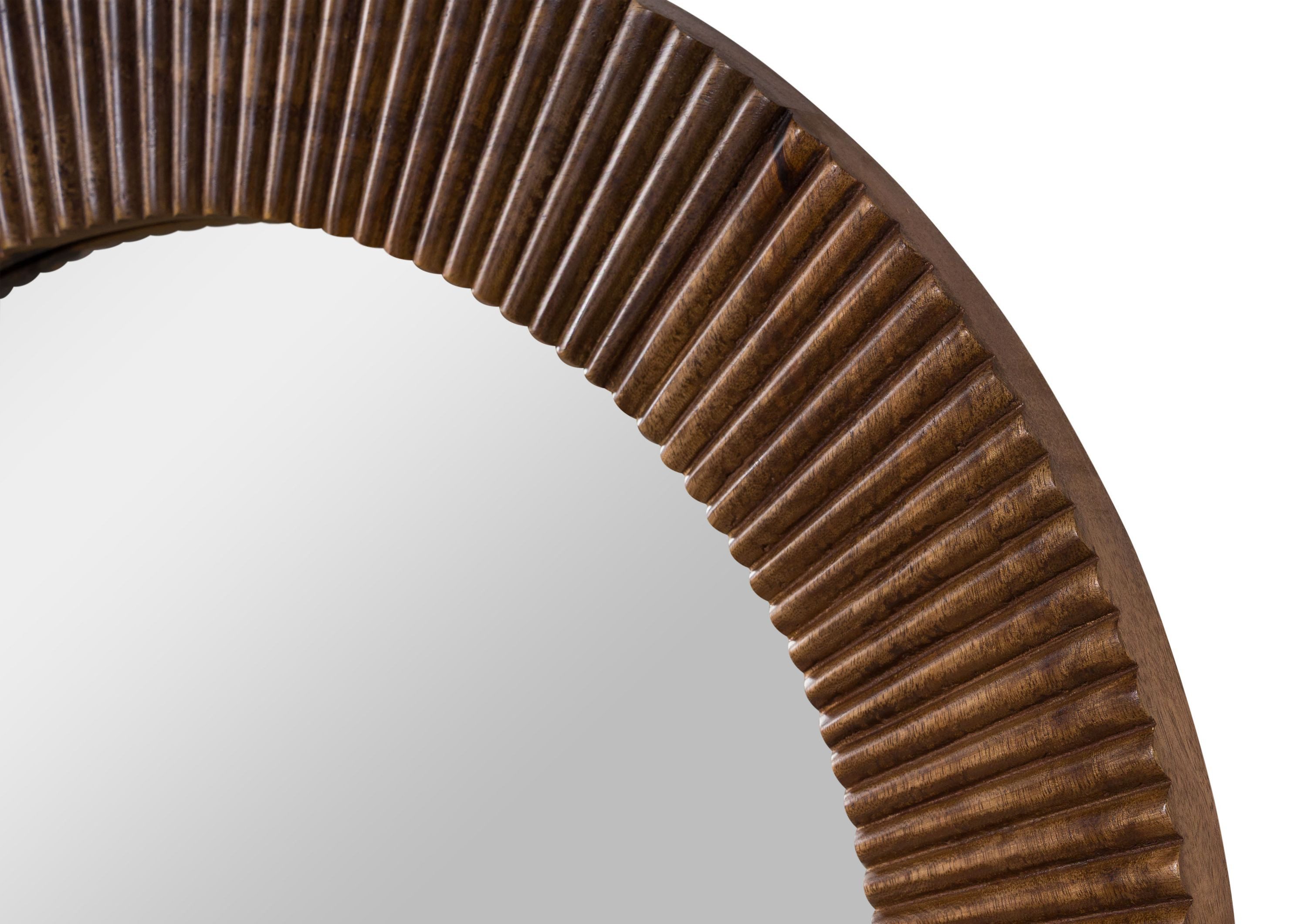 Massivmoebel24 Spiegel (1-St., Mango 65x15x65 braun lackiert / Marmor weiß BARCELONA #261), Mango 65x15x65 braun lackiert / Marmor weiß BARCELONA #261