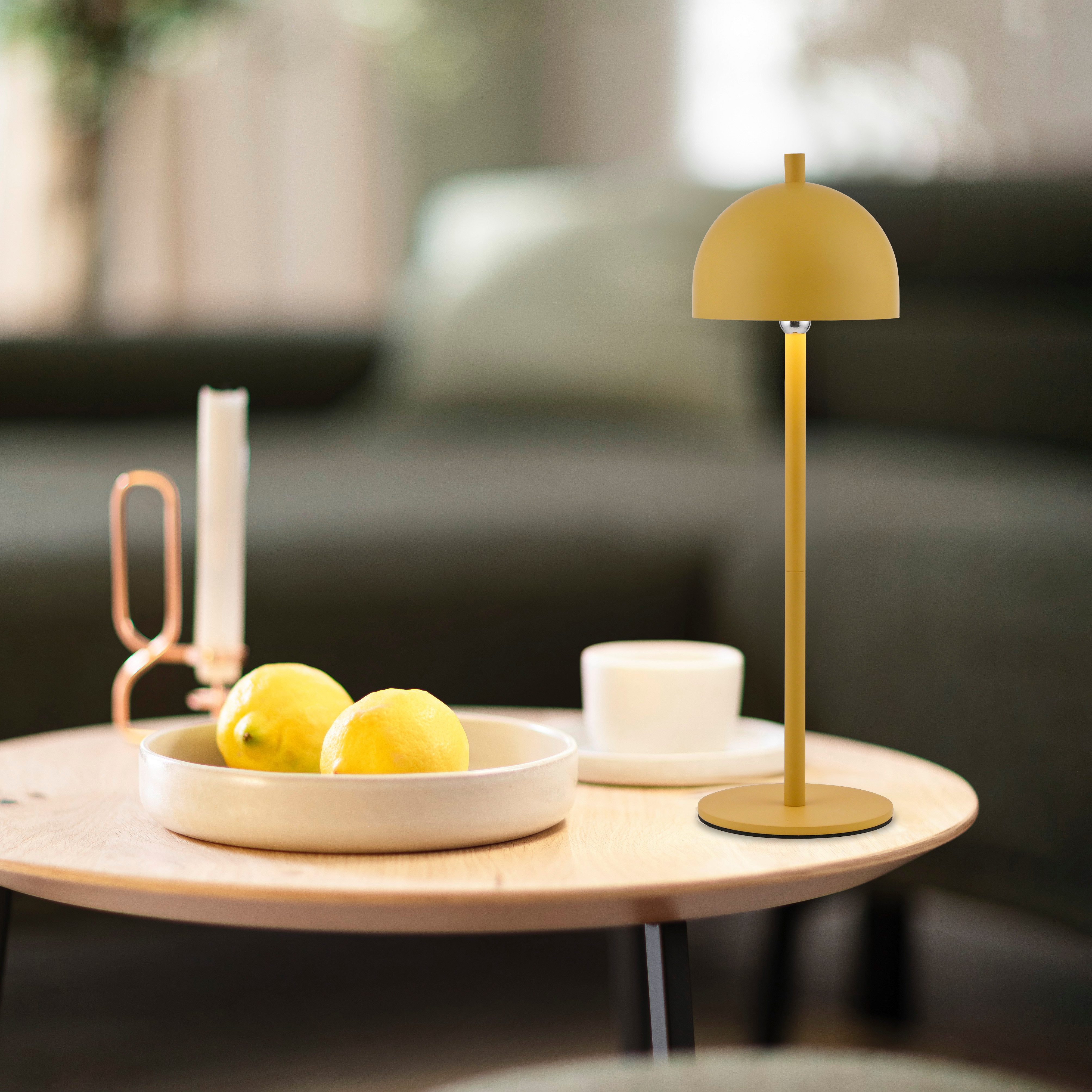 SCHÖNER WOHNEN-Kollektion LED Tischleuchte BELLIS, USB-Ladefunktion, LED fest integriert, Warmweiß, SCHÖNER WOHNEN Kollektion, Touchdimmer, Memoryfunktion, IP54, Akku