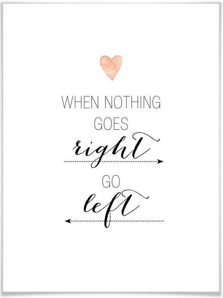 Wall-Art Poster When nothing goes right, Schriftzug (1 St), Poster, Wandbild,  Bild, Wandposter