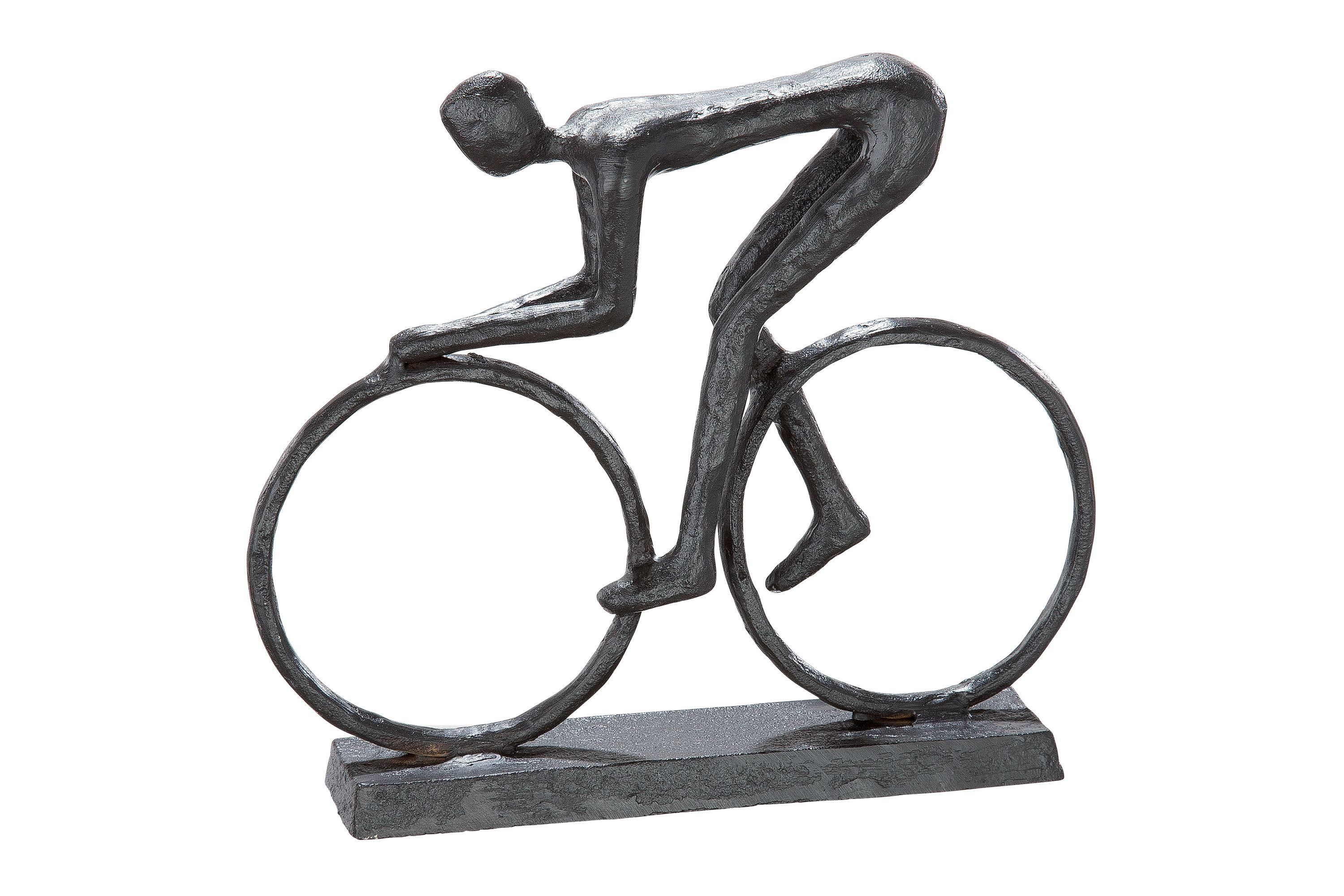 GILDE Skulptur RACER Skulptur - braun - Eisen - H. 15cm x B. 17,5cm - Figur (1 Stück), Metallfigur Fahrrad - Dekoskulptur, stilvolle Figur für Ihr Zuhause