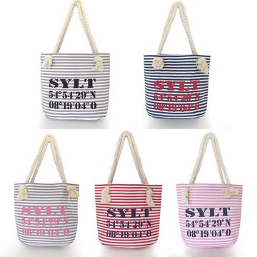 Sonia Originelli Umhängetasche XS Shopper "Sylt" Shopper Tasche Koordinaten, kleine Innentasche mit Reißverschluss