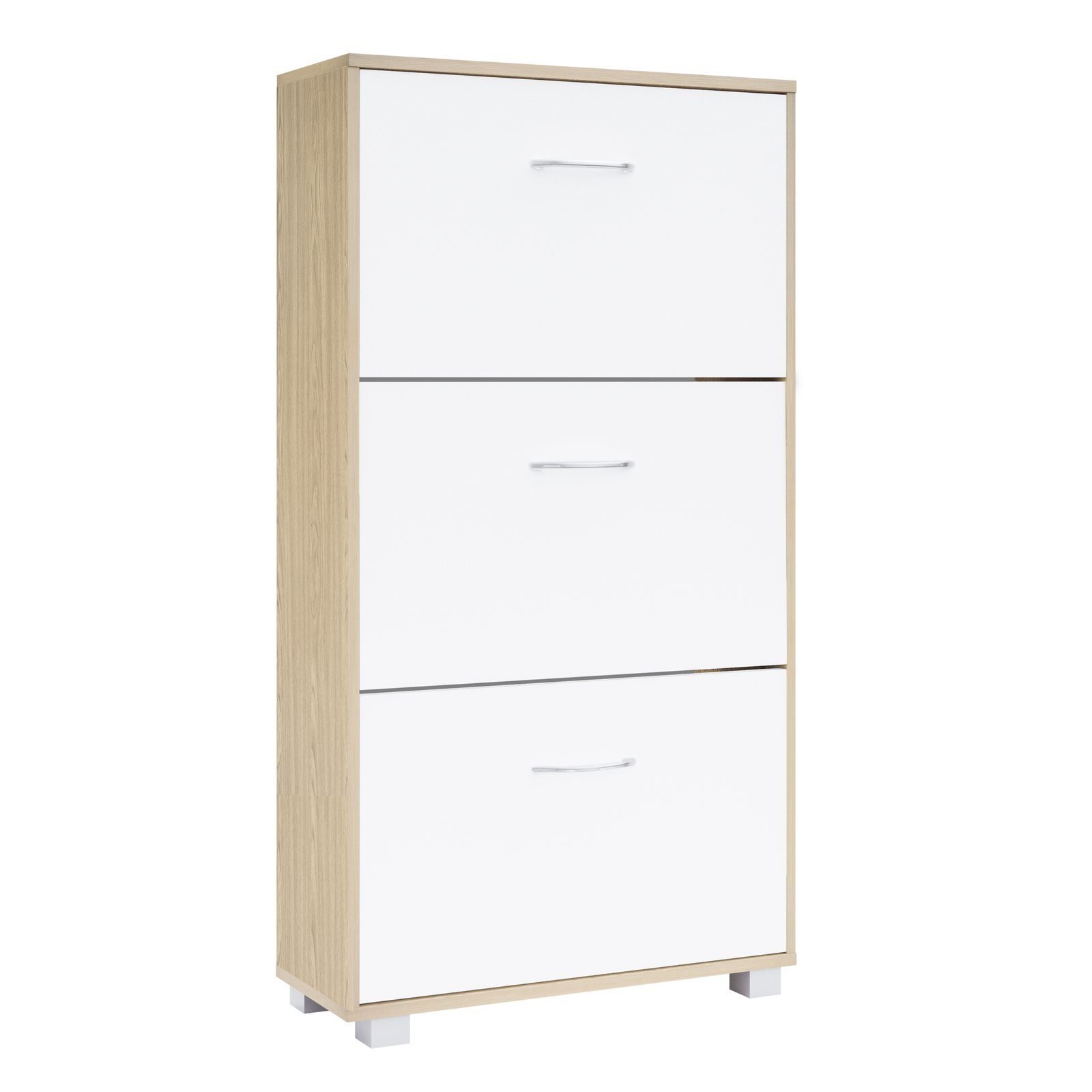 Casaria Schuhschrank (1-St) für 18 Paar Schuhe 3 Klappen Verstellbar 115x60x25cm Kippsicherung