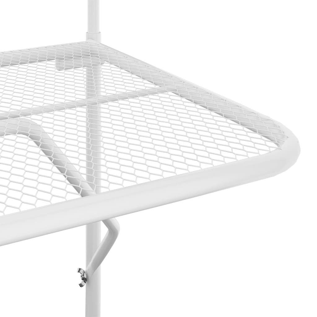 60x40 cm Weiß Weiß (1-St) | Weiß Stahl vidaXL Gartentisch Balkontisch