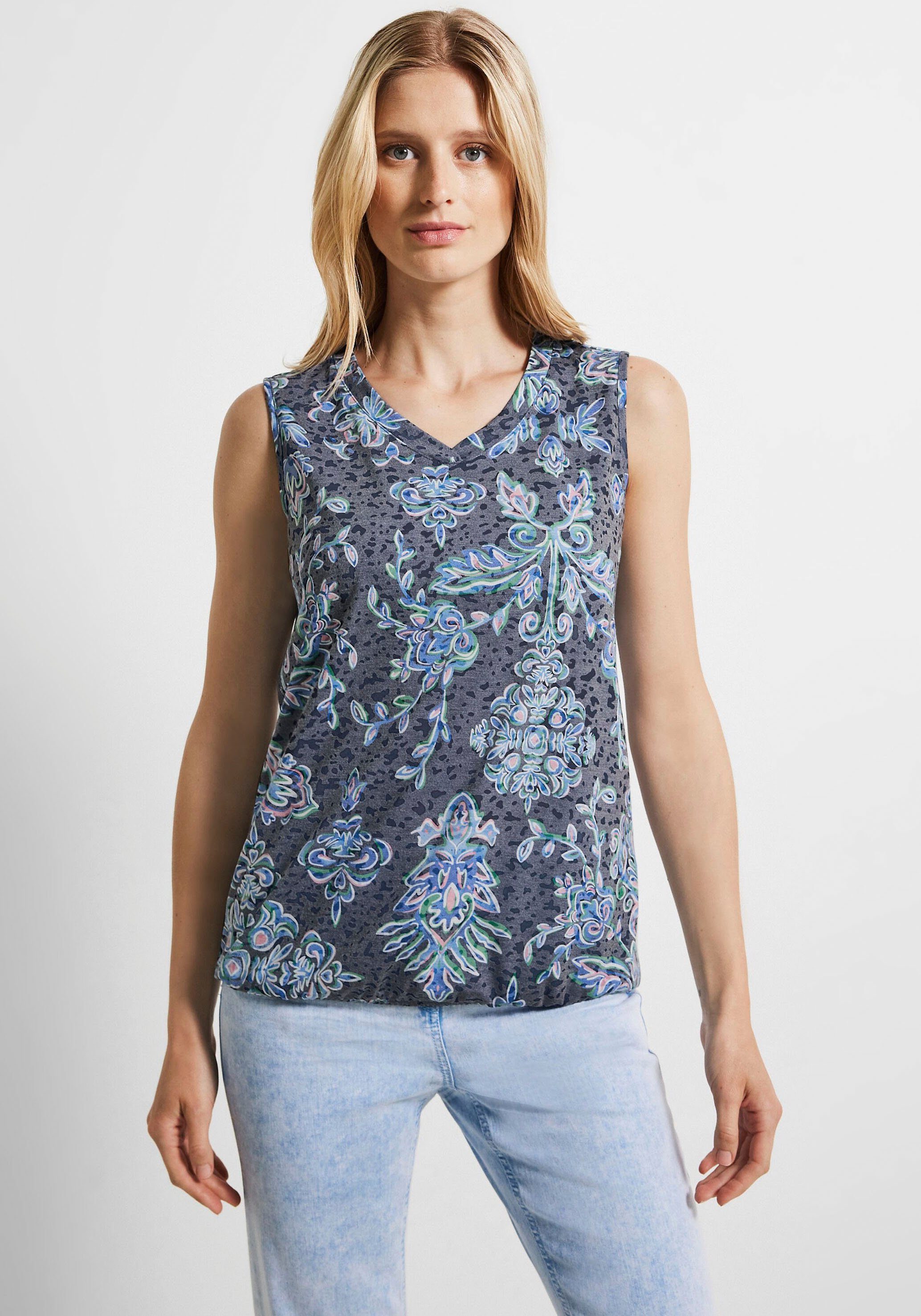 Cecil Longtop in Multicolor deep blue | T-Shirts