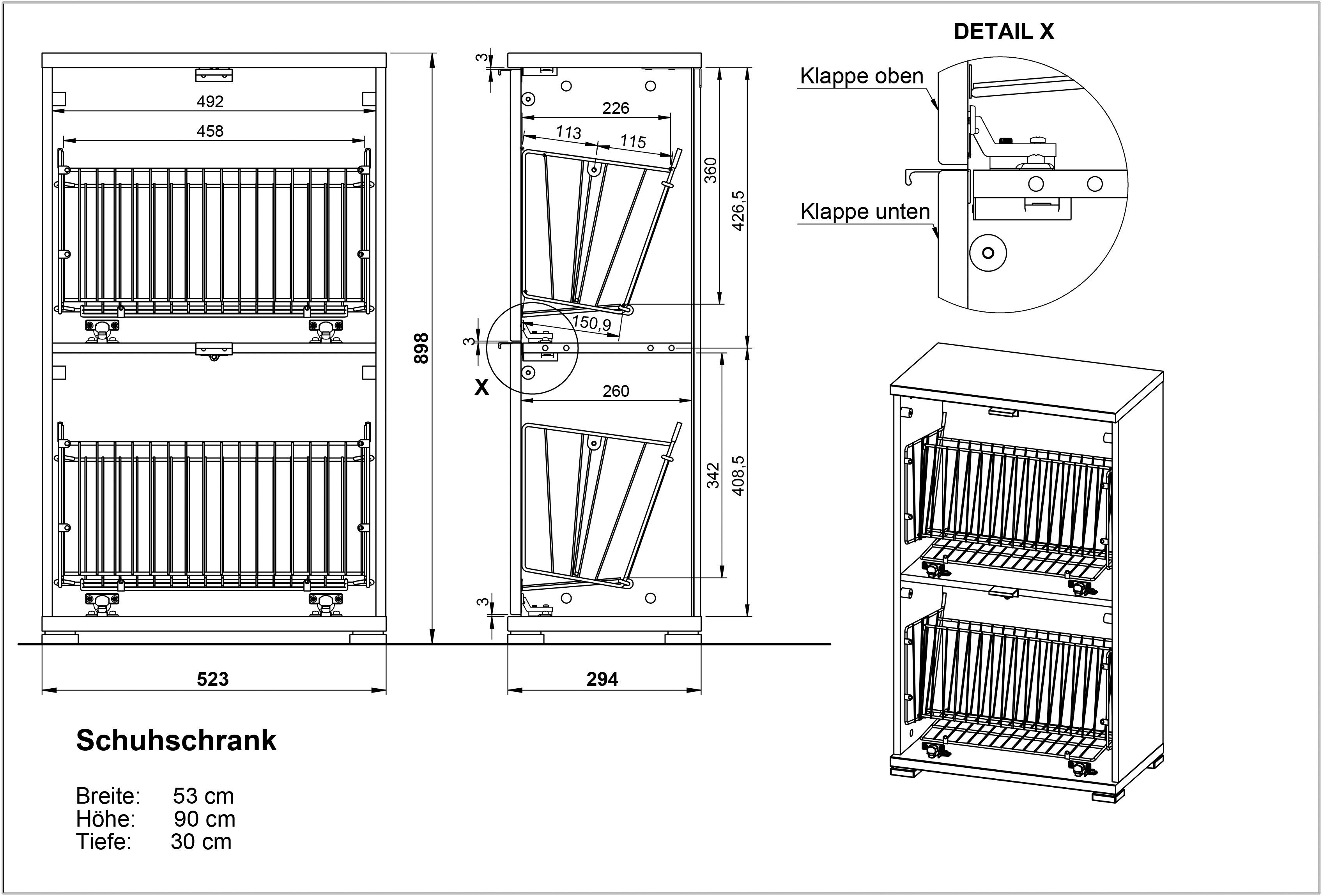 GERMANIA Schuhschrank COLORADO Weiß/Graphit | Weiß