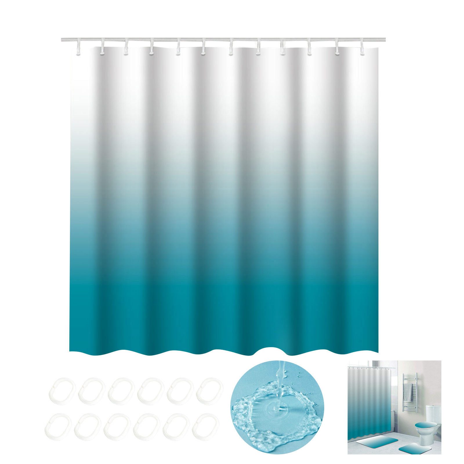 MODFU Duschvorhang Badewannenvorhang Badezimmer Vorhang Textil Vorhänge Dus günstig online kaufen
