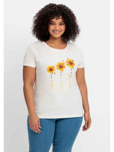 sheego by Joe Browns T-Shirt Große Größen mit platziertem Blumendruck
