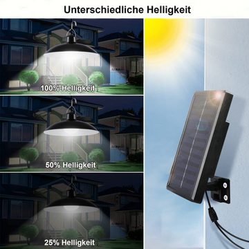 Gontence LED Solarleuchte LED Außen-Deckenleuchte Solar Pendelleuchte, Solar-Hängelampe Fernbedienung IP65 Wasserdicht, Solar Lampe Outdoor mit 2.7M Kabel, für Garten Balkon Terrasse Scheune