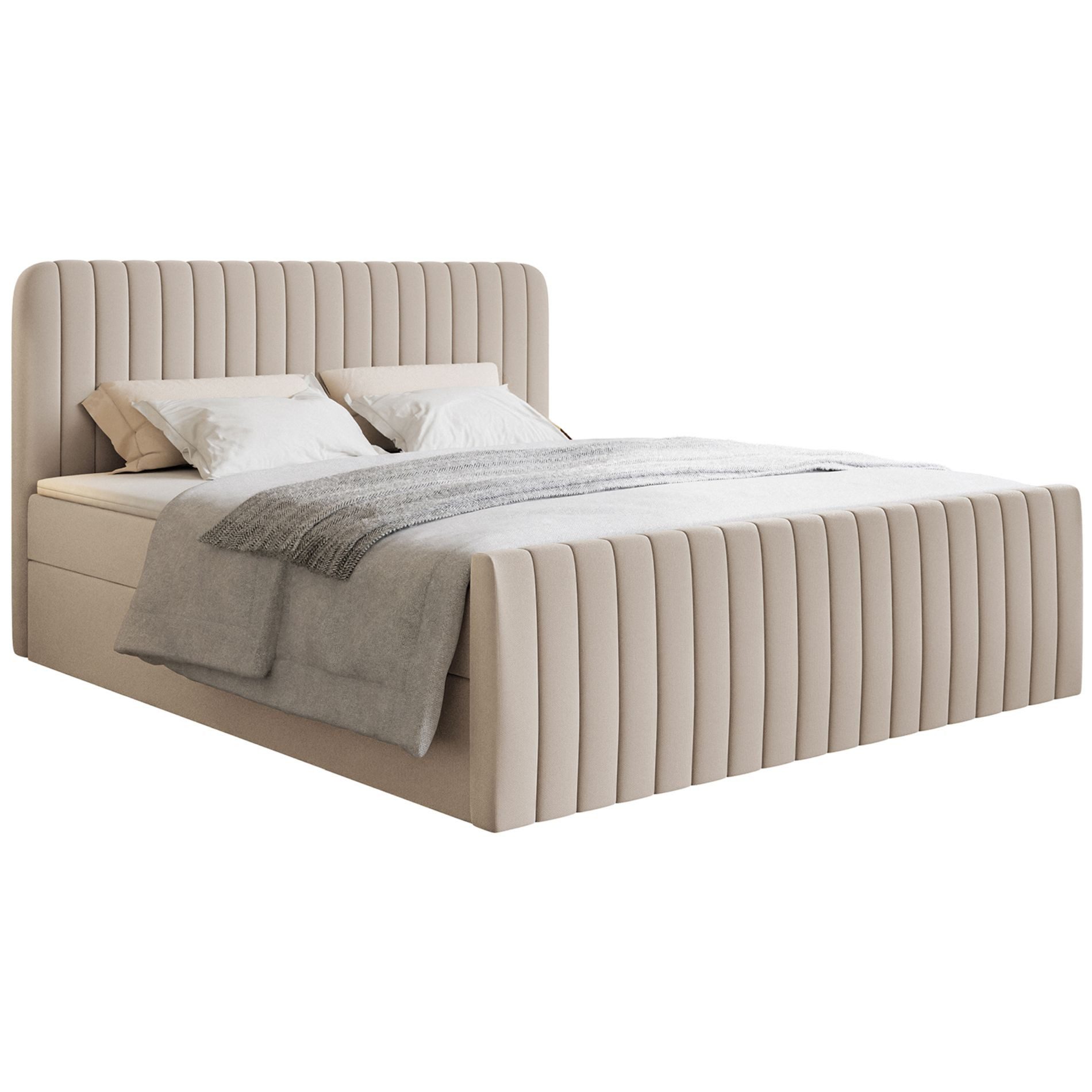 Selsey Boxbett SALIANO, Polsterbett mit Bettkasten, Matratze & Topper, Samt oder Chenille