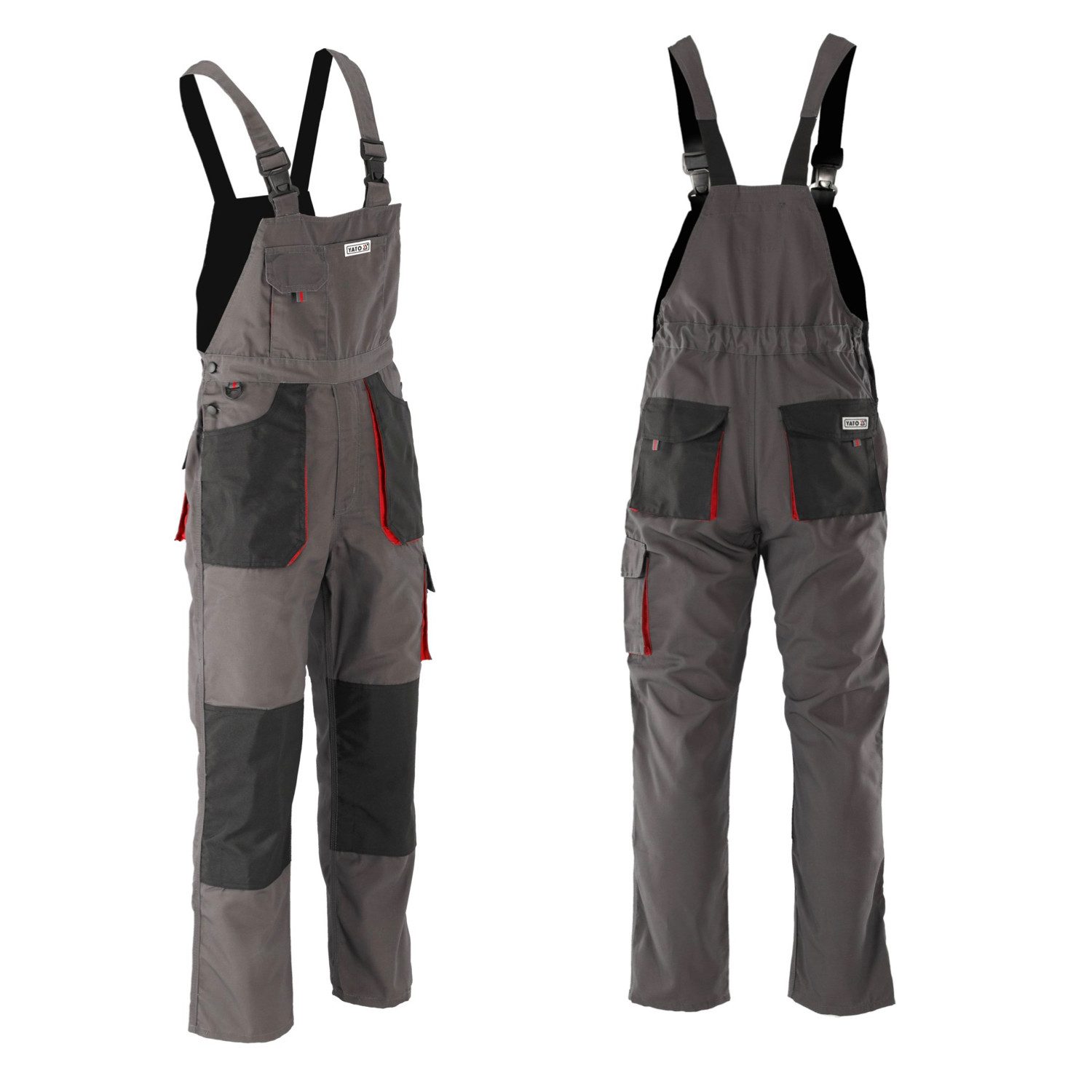 Arbeitshose Arbeitshose / Latzhose DAN grau/rot Gr. S