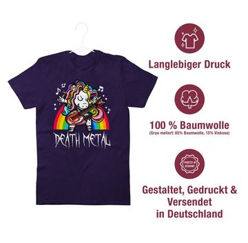 Shirtracer T-Shirt Death Metal Einhorn Einhorn Geschenk