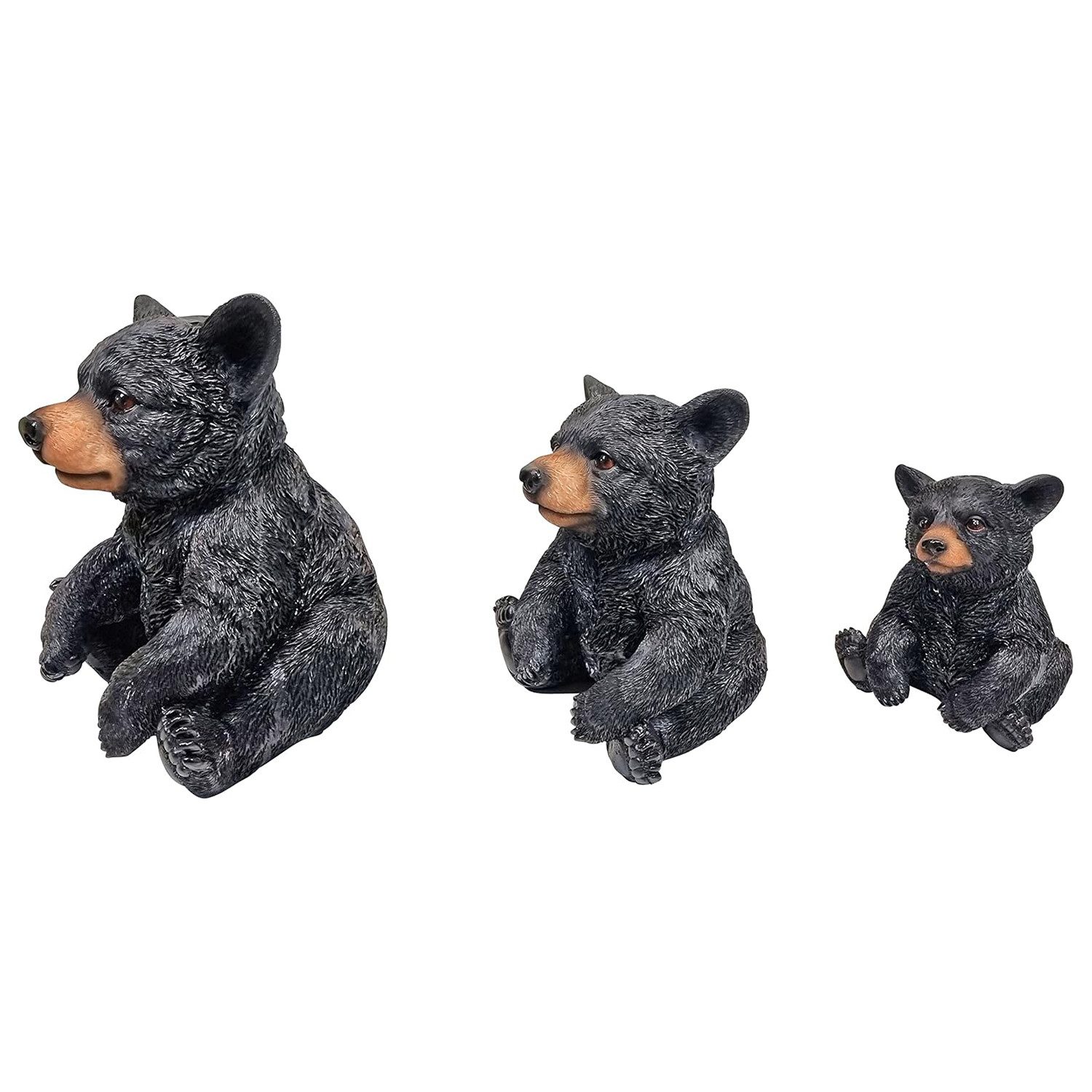 Fachhandel Plus Tierfigur Bären Bärenfigur Schwarzbären 3er Set Tierfigur, die Bären bringen ein Stück Wildnis in Ihren Garten