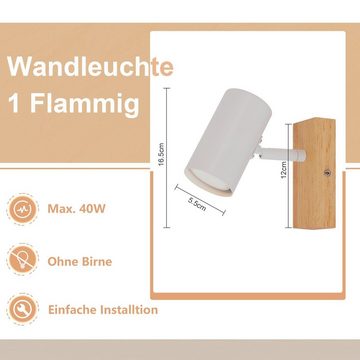 Nettlife Deckenstrahler Weiß 1/2/3/4 Flammig Landhaus Holz Deckenspots GU10 Deckenleuchte, Schwenkbar 350°, LED wechselbar, für Wohnzimmer Schlafzimmer Küche Korridor Esszimmer