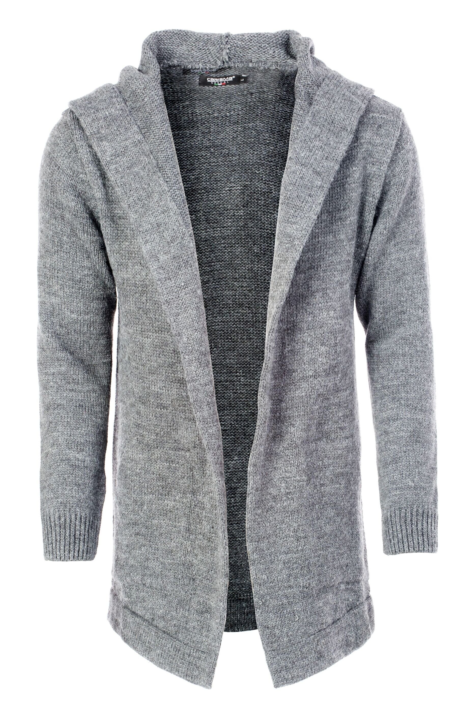 Grey Strickjacke und Kapuze CARISMA mit praktischen Seitentaschen