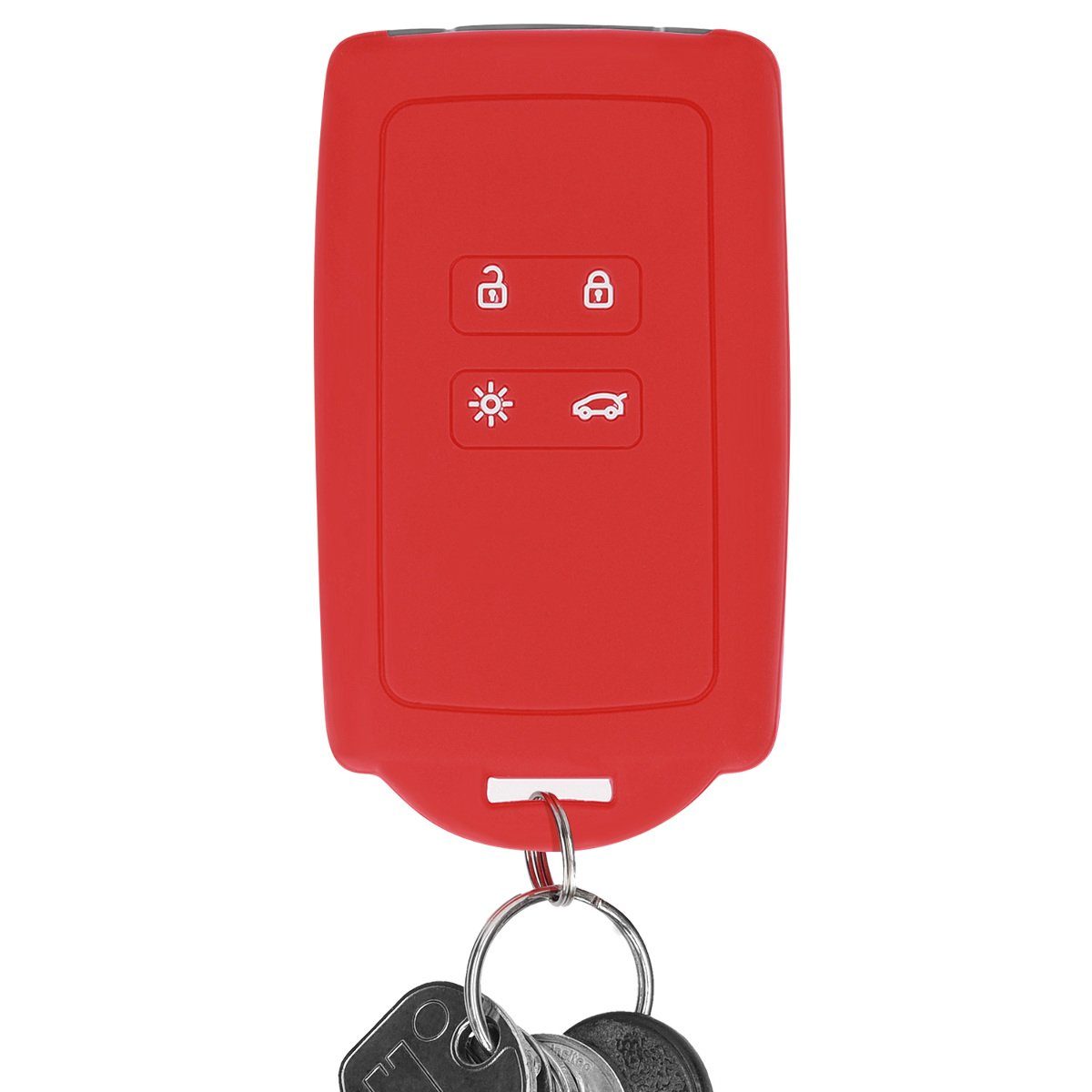 kwmobile Schlüsselhülle Rot für Renault, Schlüsseltasche Autoschlüssel Schutzhülle Hülle Silikon