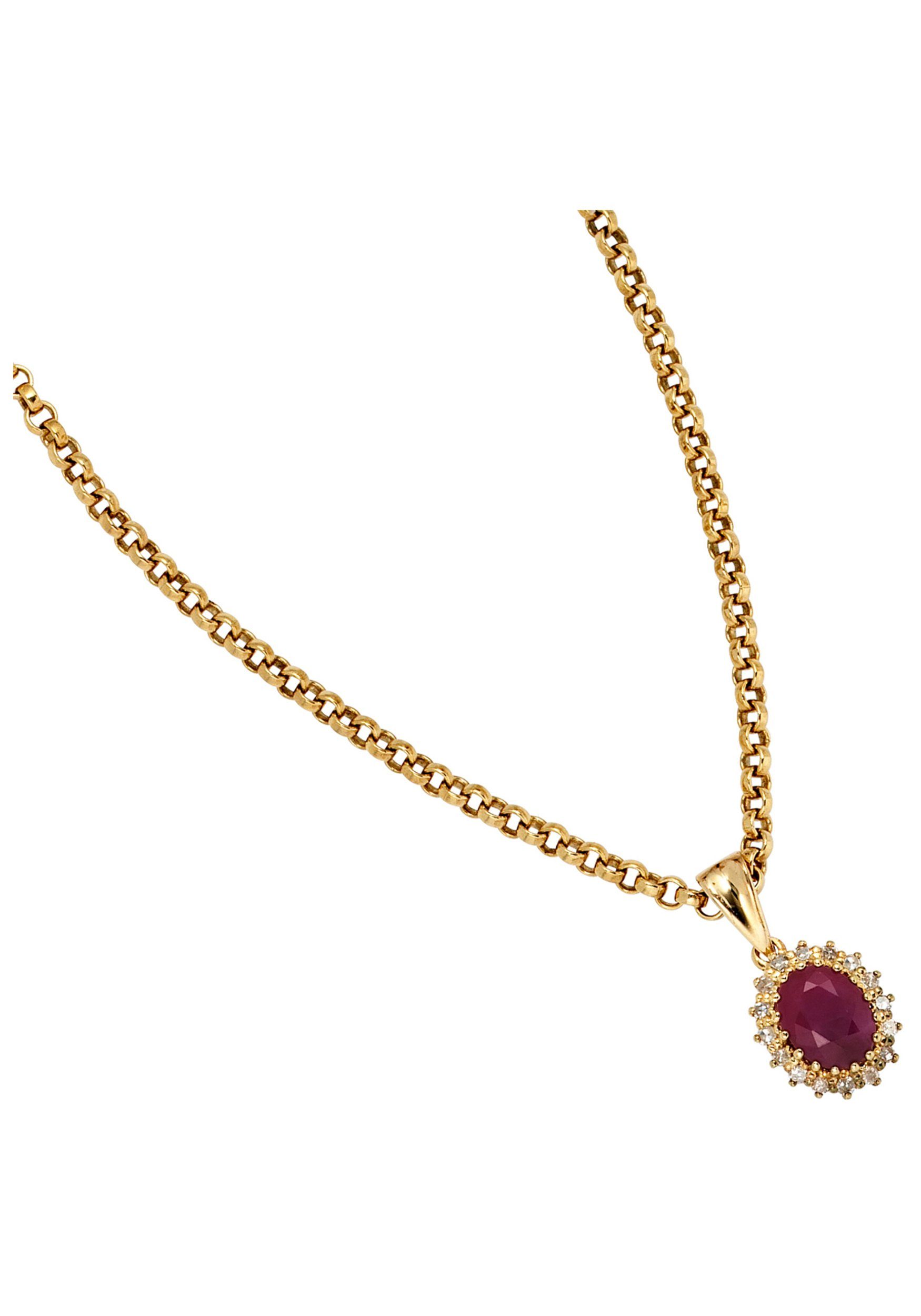 JOBO Kettenanhänger Anhänger mit rubin...