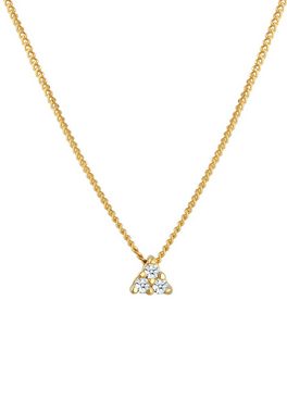 Elli DIAMONDS Collierkettchen Panzerkette Dreieck Diamant (0.045 ct)585 Gelbgold