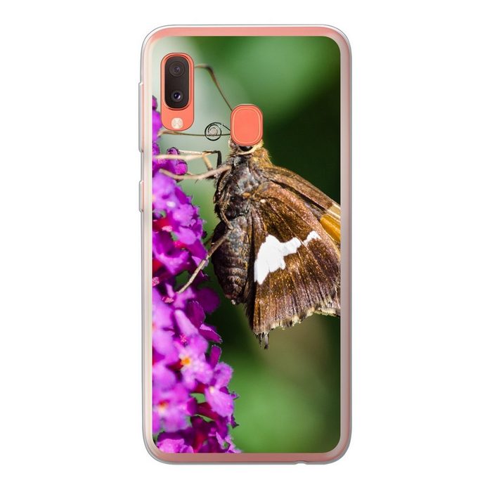 MuchoWow Handyhülle Schmetterling auf dem Schmetterlingsstrauch Handyhülle Samsung Galaxy A20e Smartphone-Bumper Print Handy