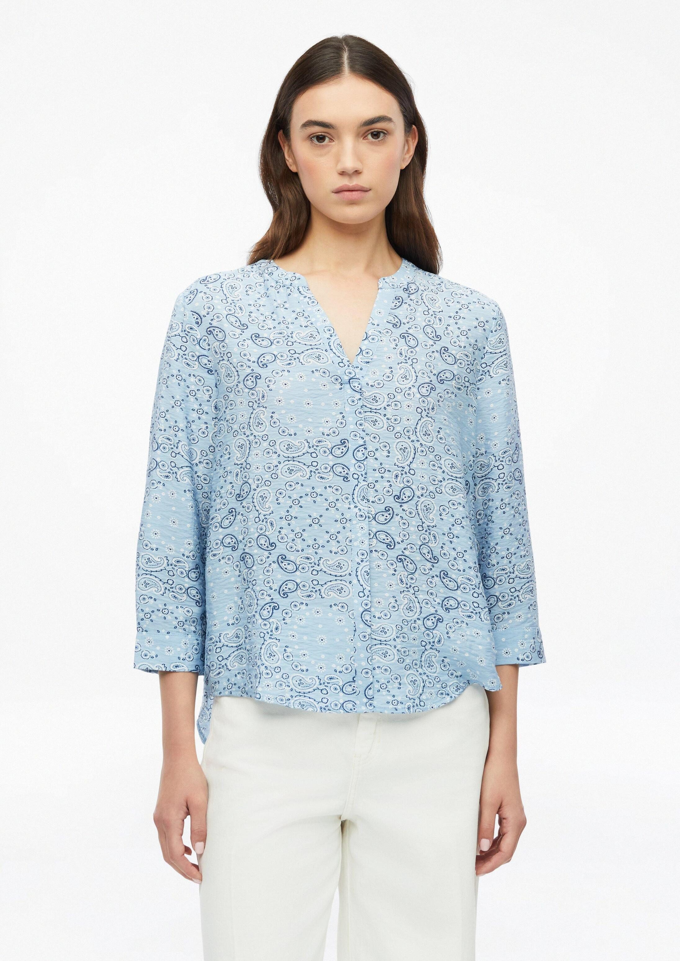 s.Oliver Kurzarmbluse Bluse Strukturierte Viskosemix-Bluse