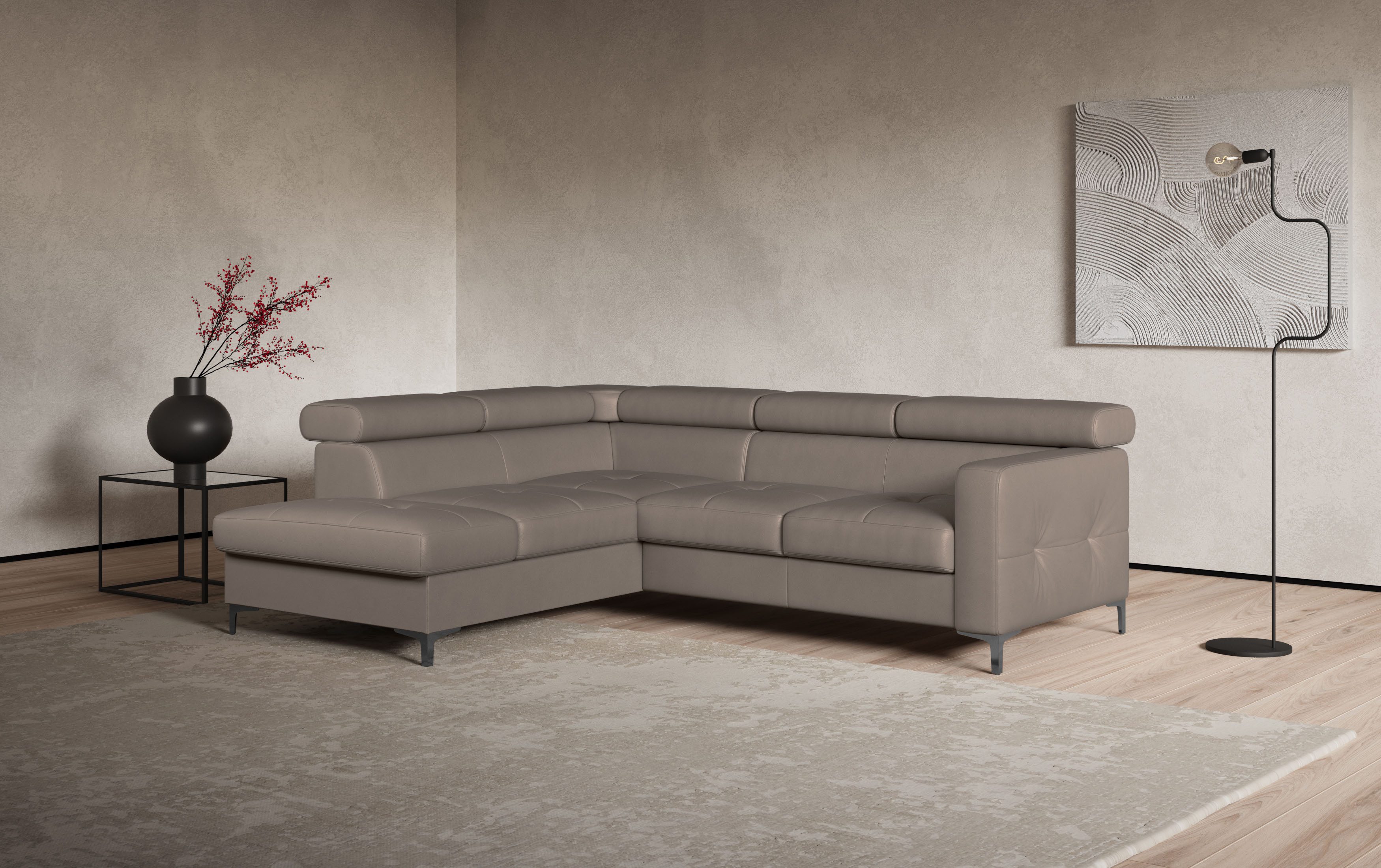 COTTA Ecksofa Sammy L-Form, mit Kopfteilverstellung, günstig online kaufen