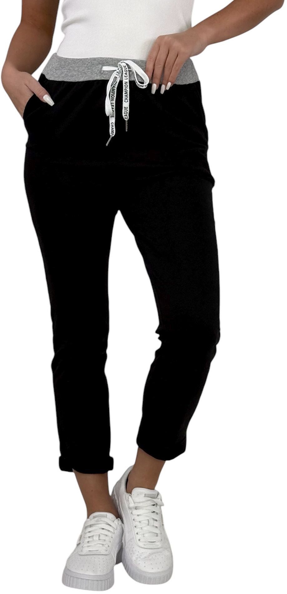 Mississhop Jogginghose Damen Hose Blumen Jogginghose Baumwolle gemustert Gr. S/M 287