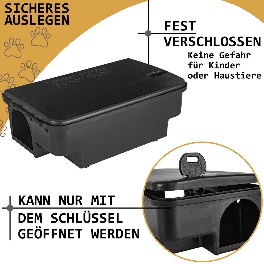 Petigi Lebendfalle 8x Köderstation Ratten Mäuse Köderbox Mausfalle Rattenköderbox