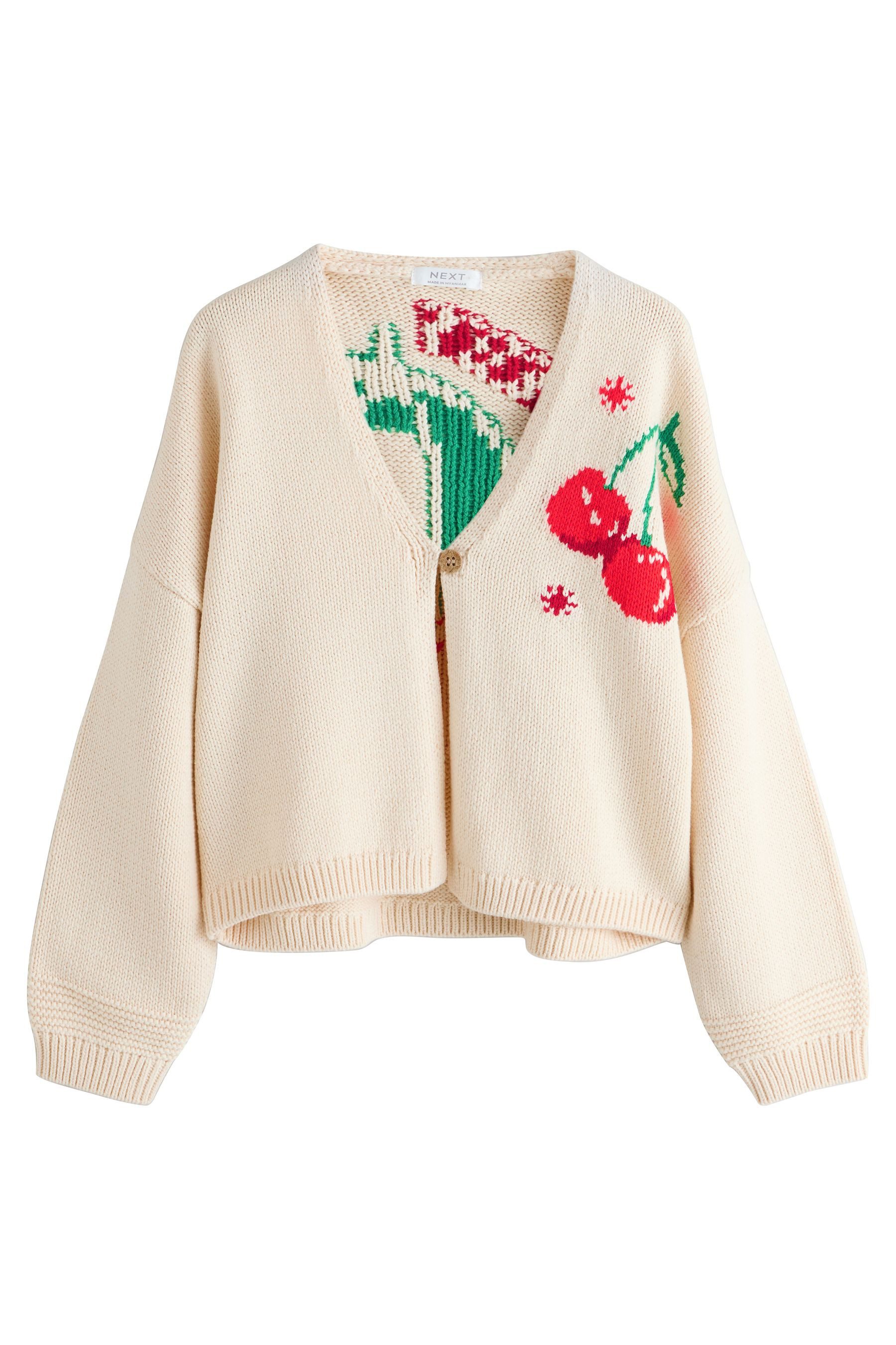 Next Strickjacke Strickjacke mit Grafik (1-tlg)